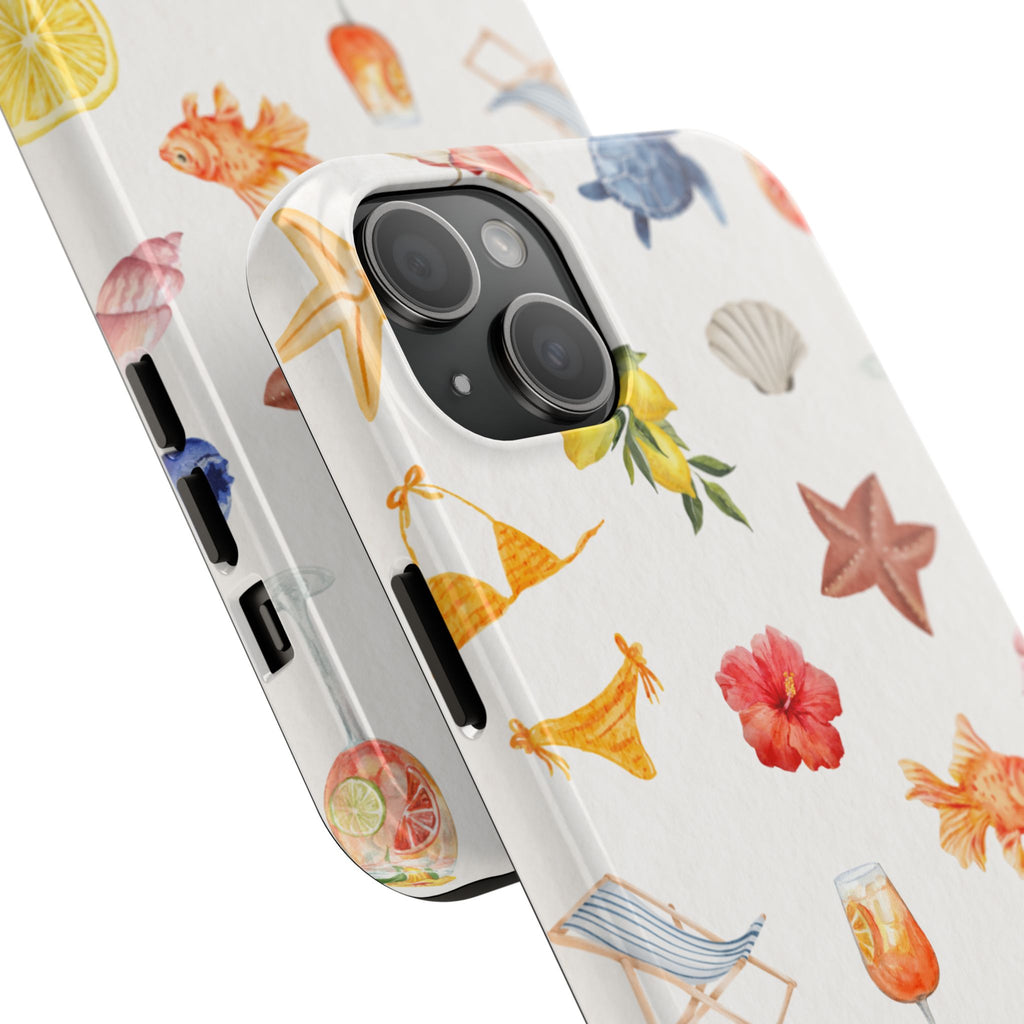 Summer Seashells Pattern Tough Phone Case — Beach Vacation Phone Cover