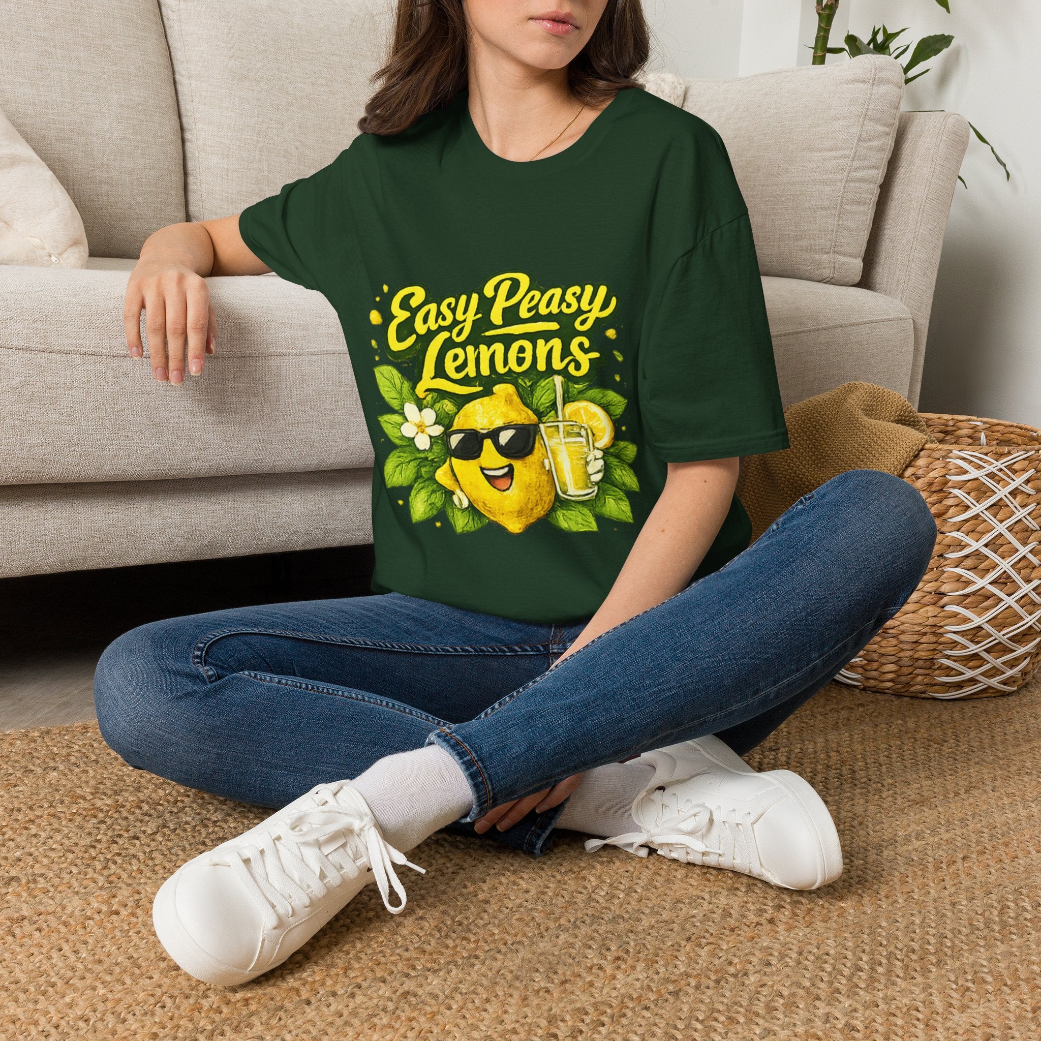 Easy Peasy Lemons uni sex  T-Shirt — Cute Lemon Graphic Tee for Summer & Gifts