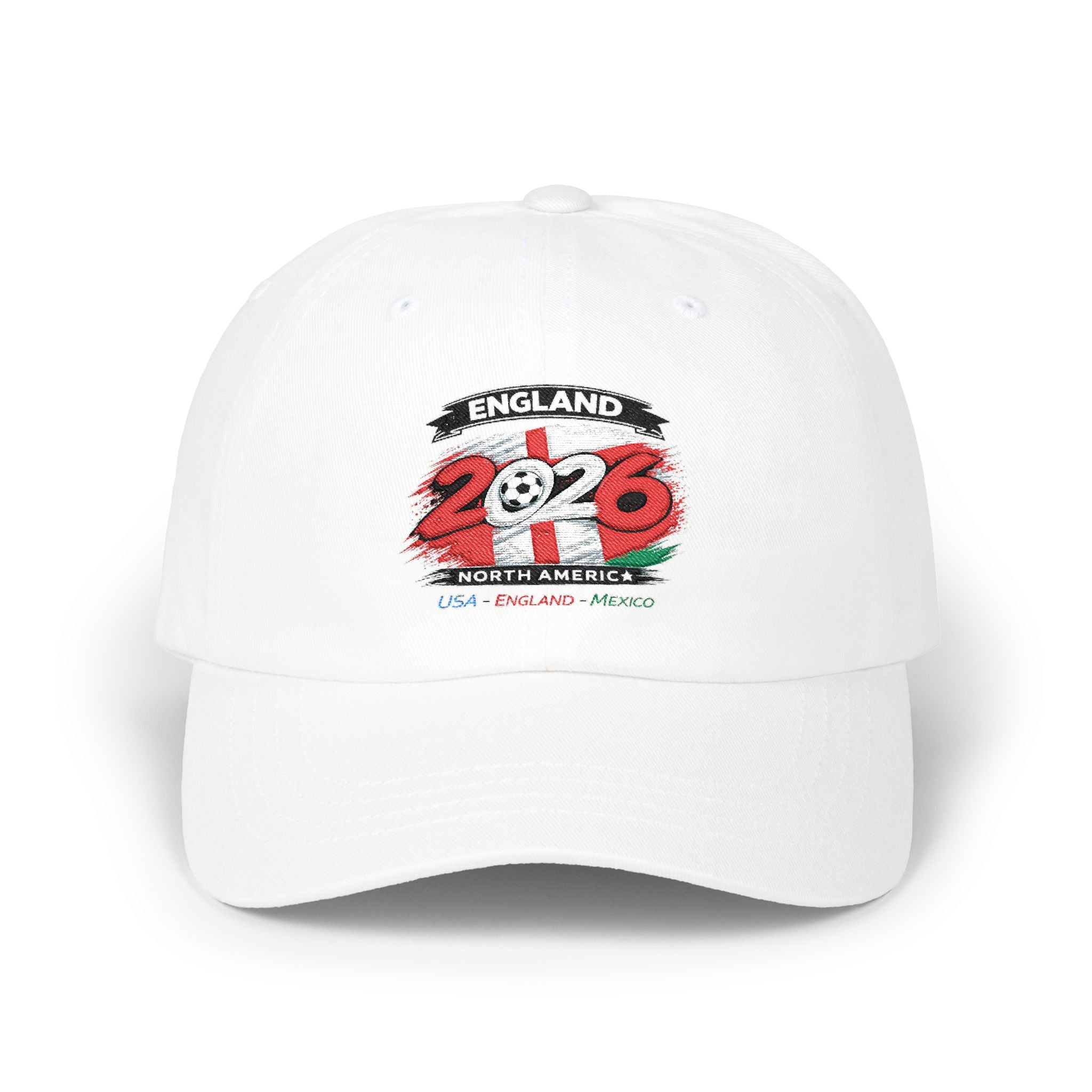 England 2026 Soccer Dad Cap — Retro Flag Embroidered Baseball Hat