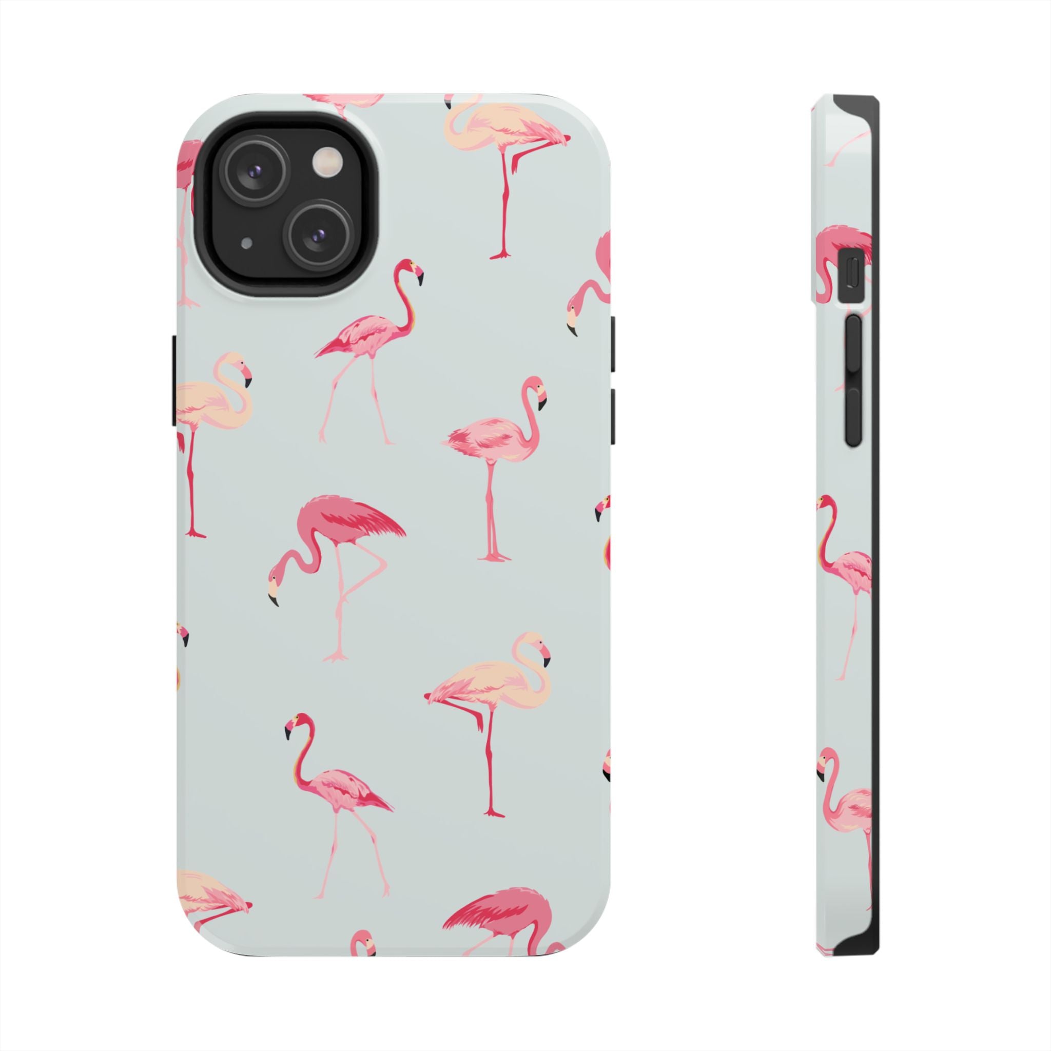 Flamingo Pattern Tough Phone Case — Cute Pink Birds Protective Phone Cover