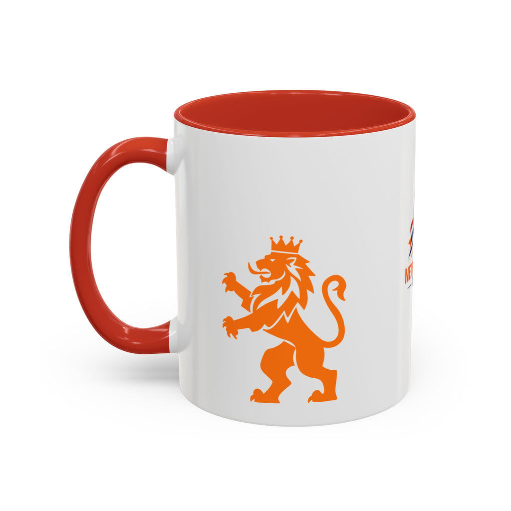 Netherlands 2026 Soccer Fan Coffee Mug — Orange Lion Accent Mug