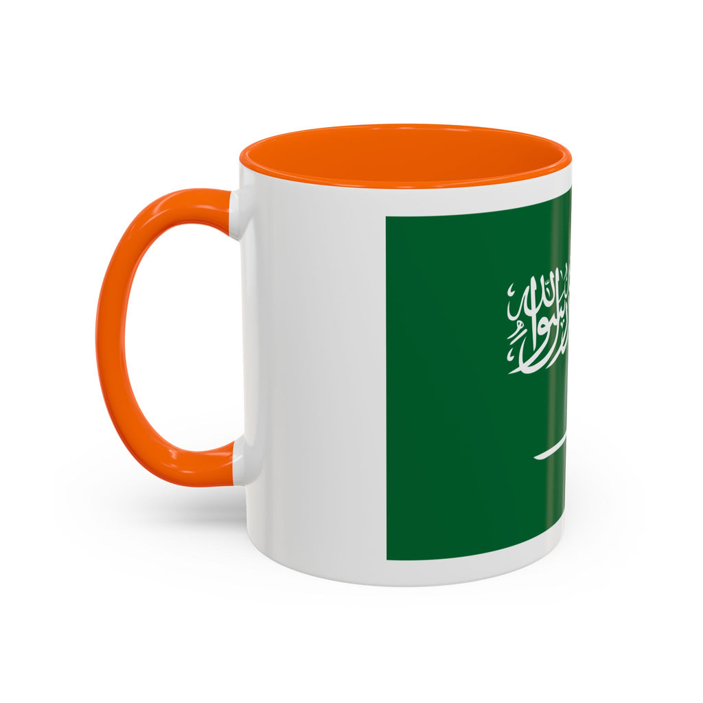 Saudi Arabia Flag Accent Coffee Mug — Patriotic 11/15oz Ceramic