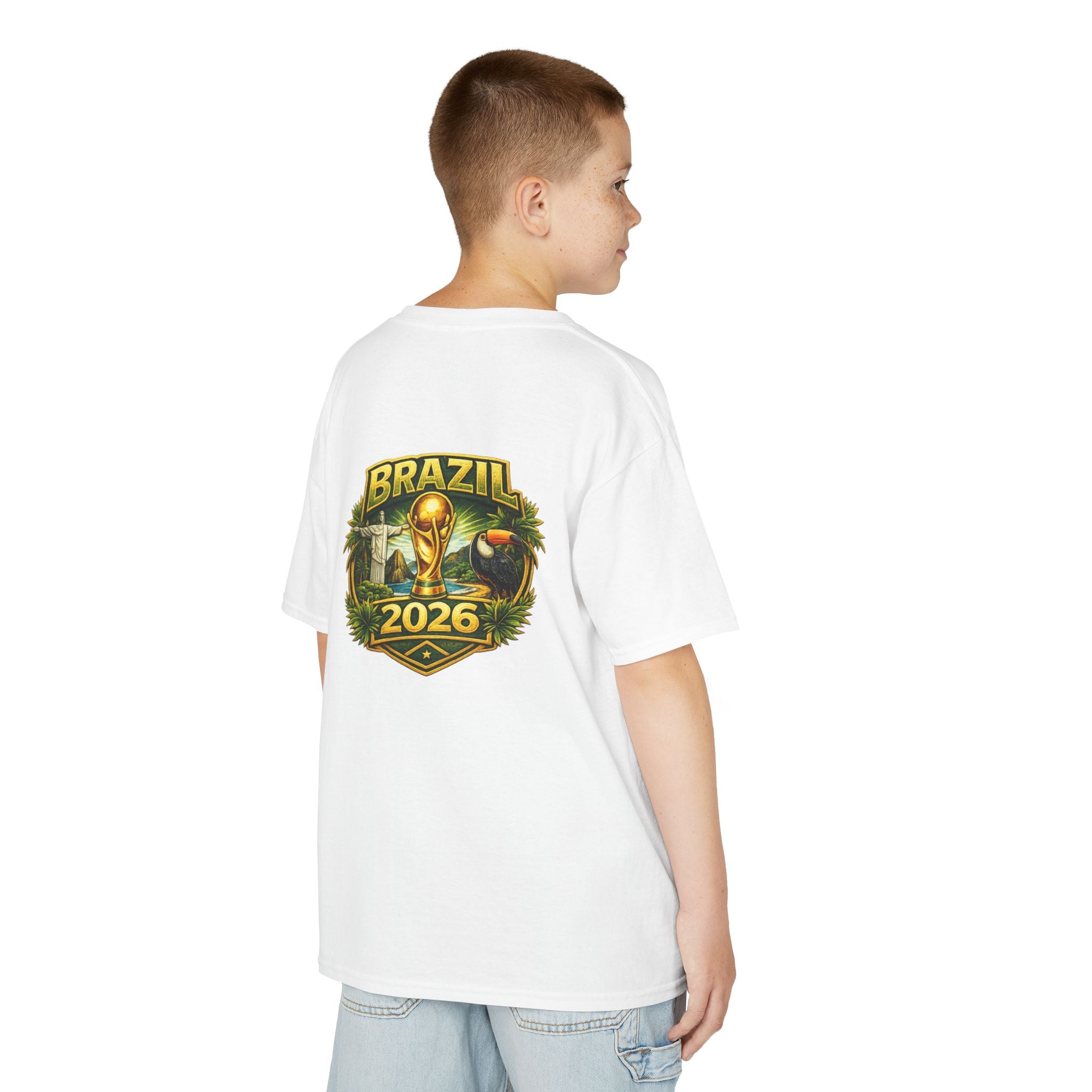 Brazil  Kids Tee — Brazil Map & 2026 Cup Badge