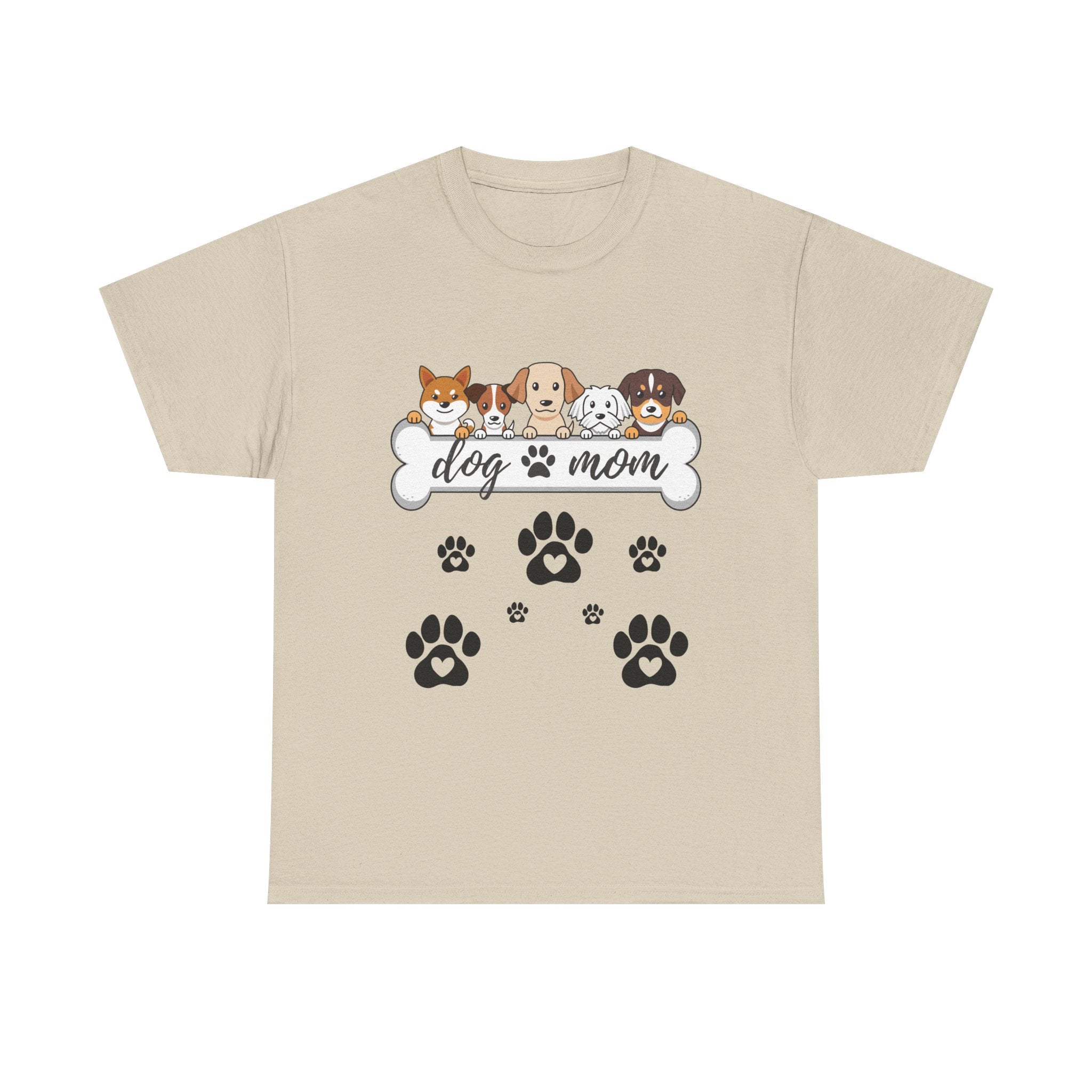 Dog Mom T-Shirt — Cute Paw Print & Cartoon Dogs Tee