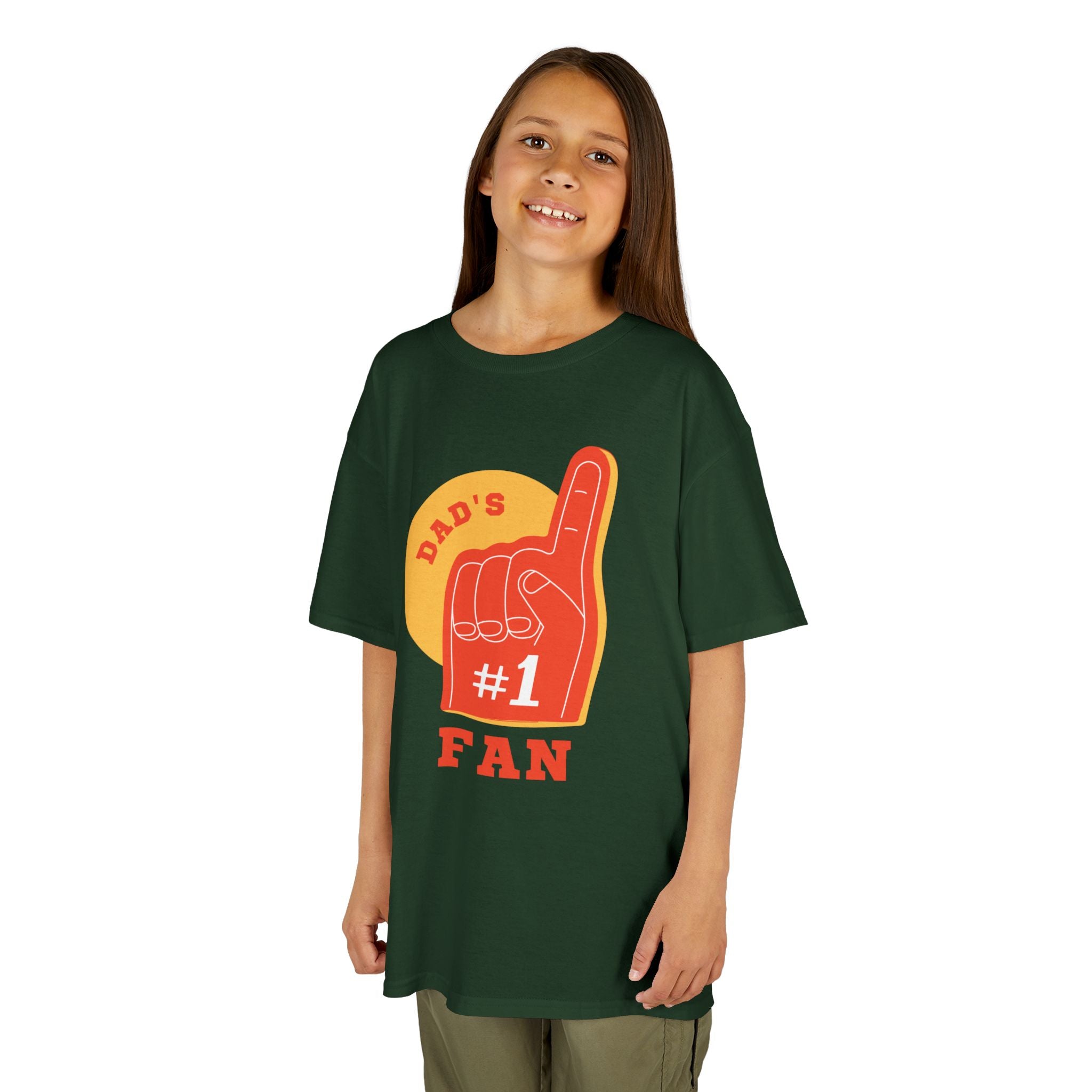 Kids Tee — "Dad's #1 Fan" Foam Finger Graphic