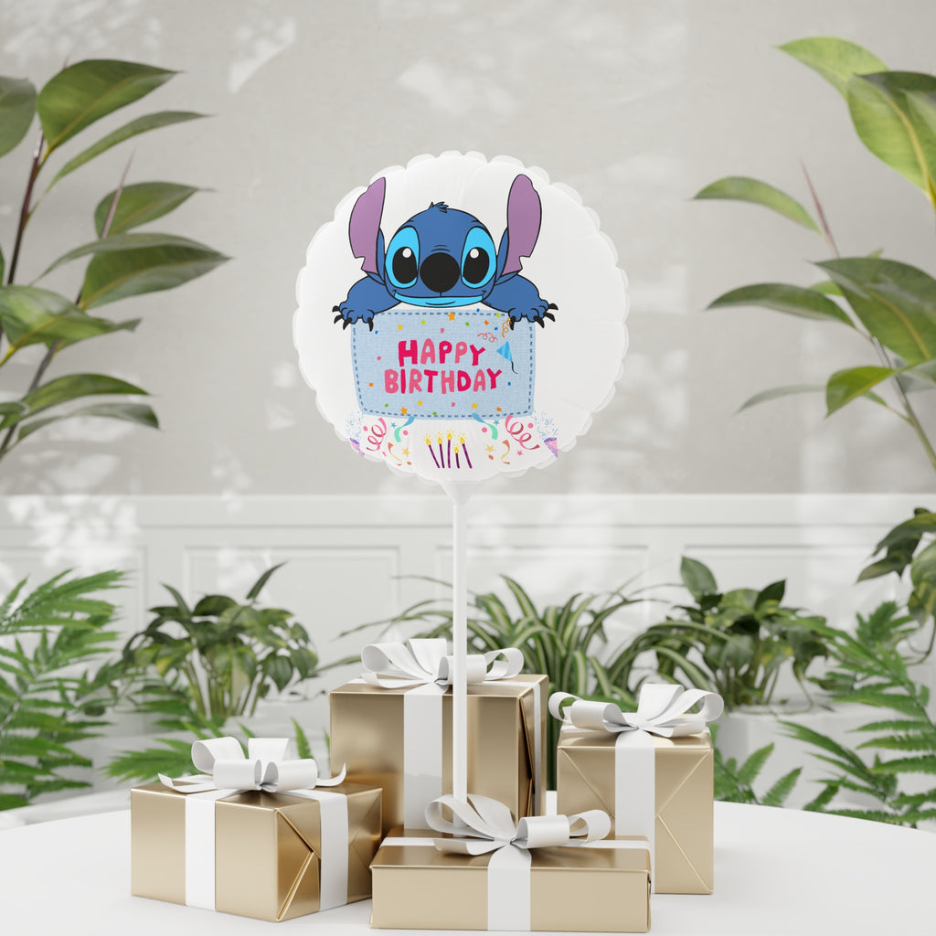 Birthday Balloon – Cute Blue Alien Character "Happy Birthday" 11" Foil Balloon