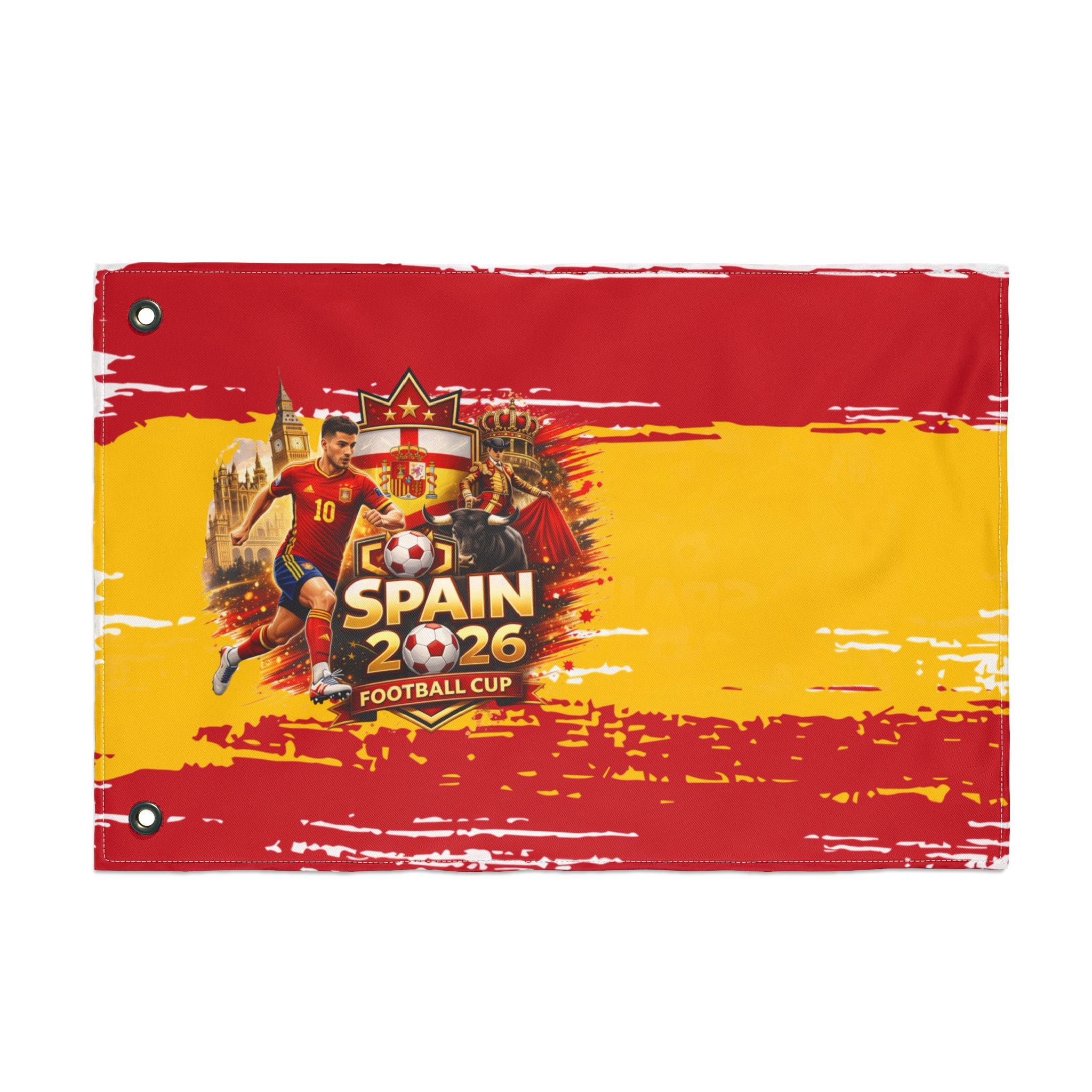 Spain 2026 Football Cup Double-Sided Flag — Spanish National Team Fan Banner