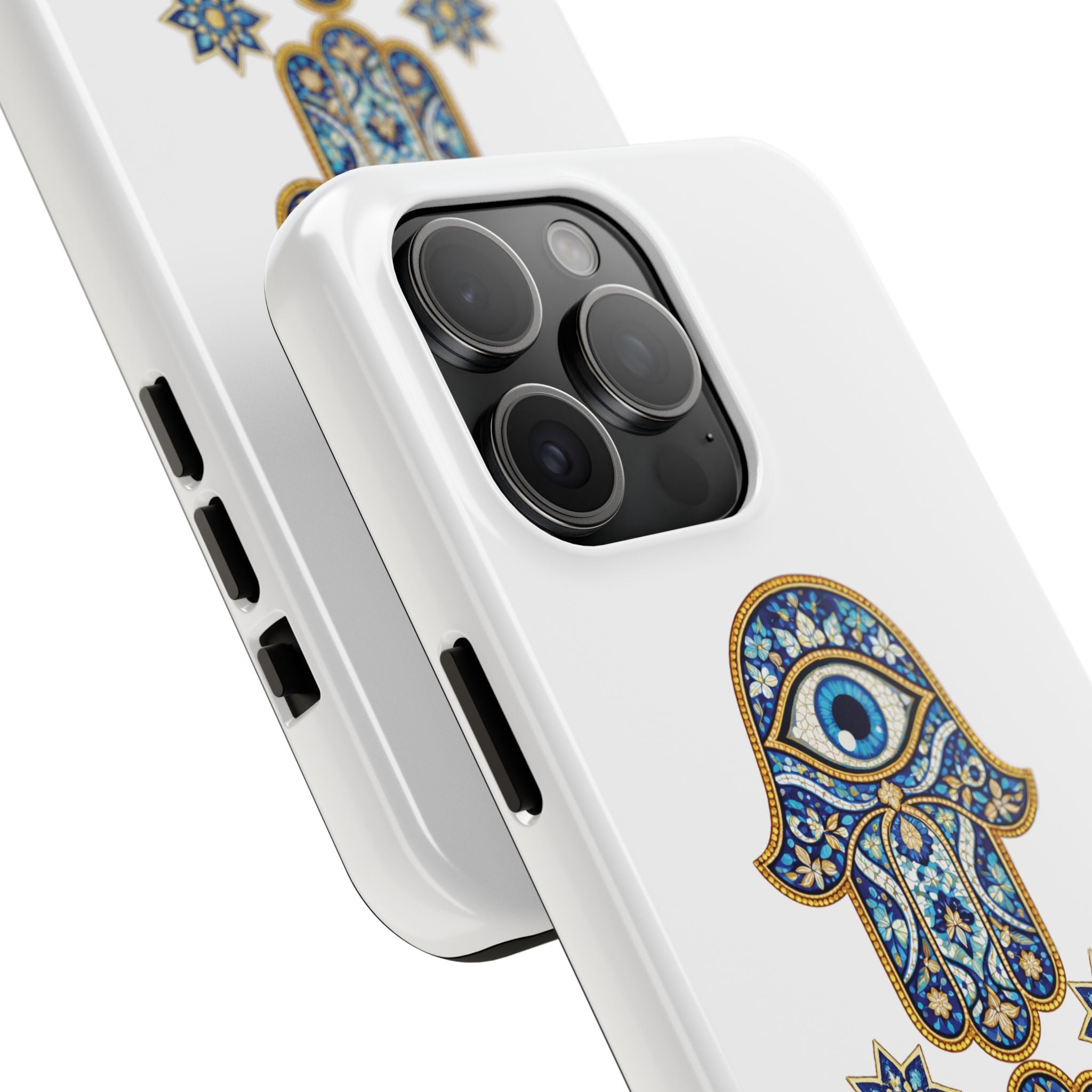 Hamsa Eye Tough Phone Case — Blue Mosaic Protective Phone Cover
