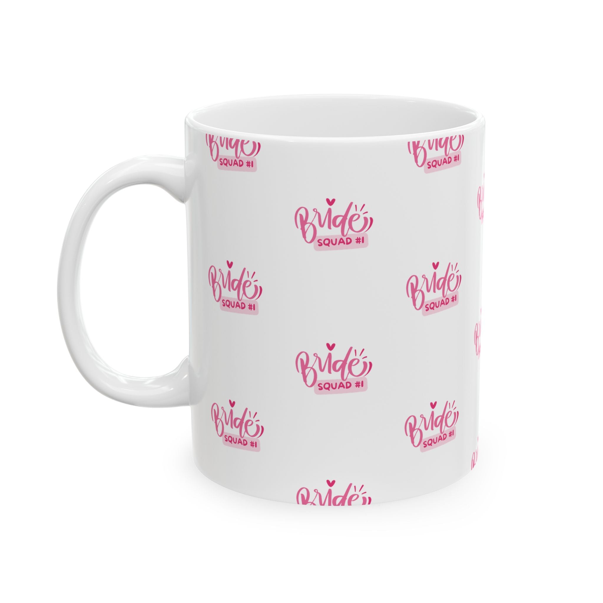 Bride Squad Ceramic Mug — Pink Bride Squad Pattern Coffee Mug (11oz & 15oz)