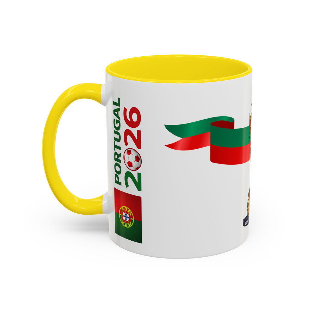 Portugal 2026 Soccer Cup Accent Coffee Mug – Portugal 2026 Trophy Design