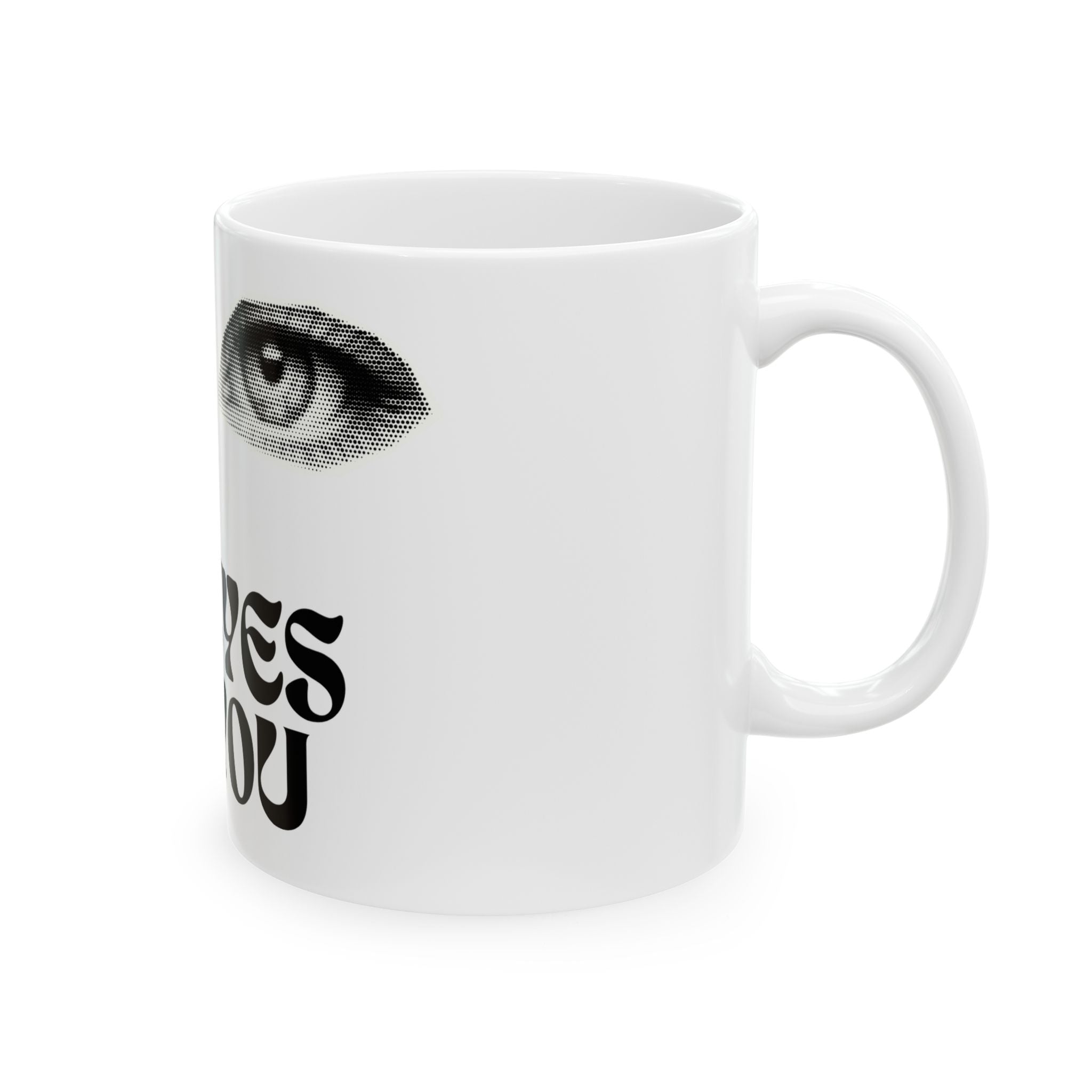 Mug — 'My Eyes On You' Vintage Eye Graphic Ceramic Coffee Mug (11oz & 15oz)