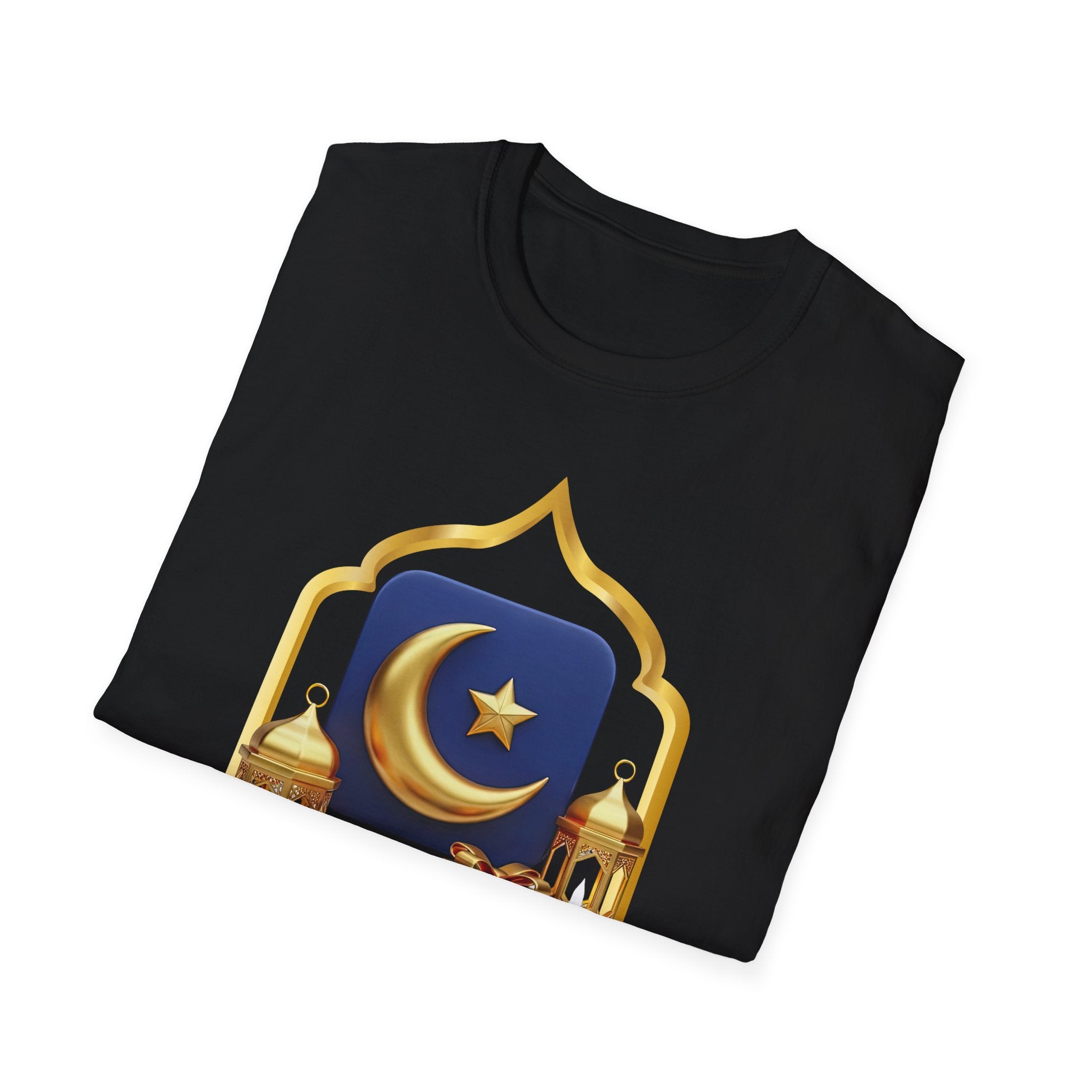 Eid Mubarak T-Shirt — Crescent Moon & Mosque Graphic