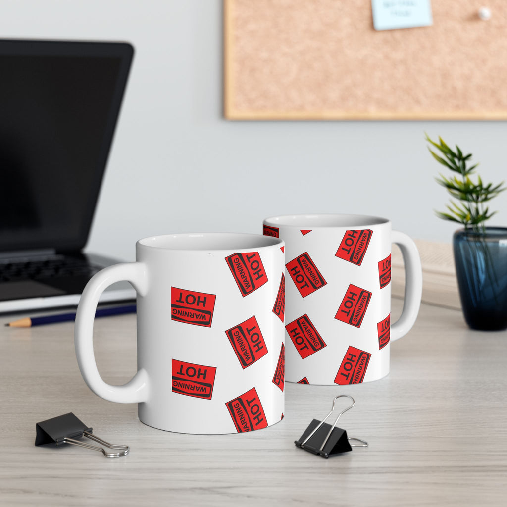 Warning: Hot' Graphic Coffee Cup (11oz, 15oz)