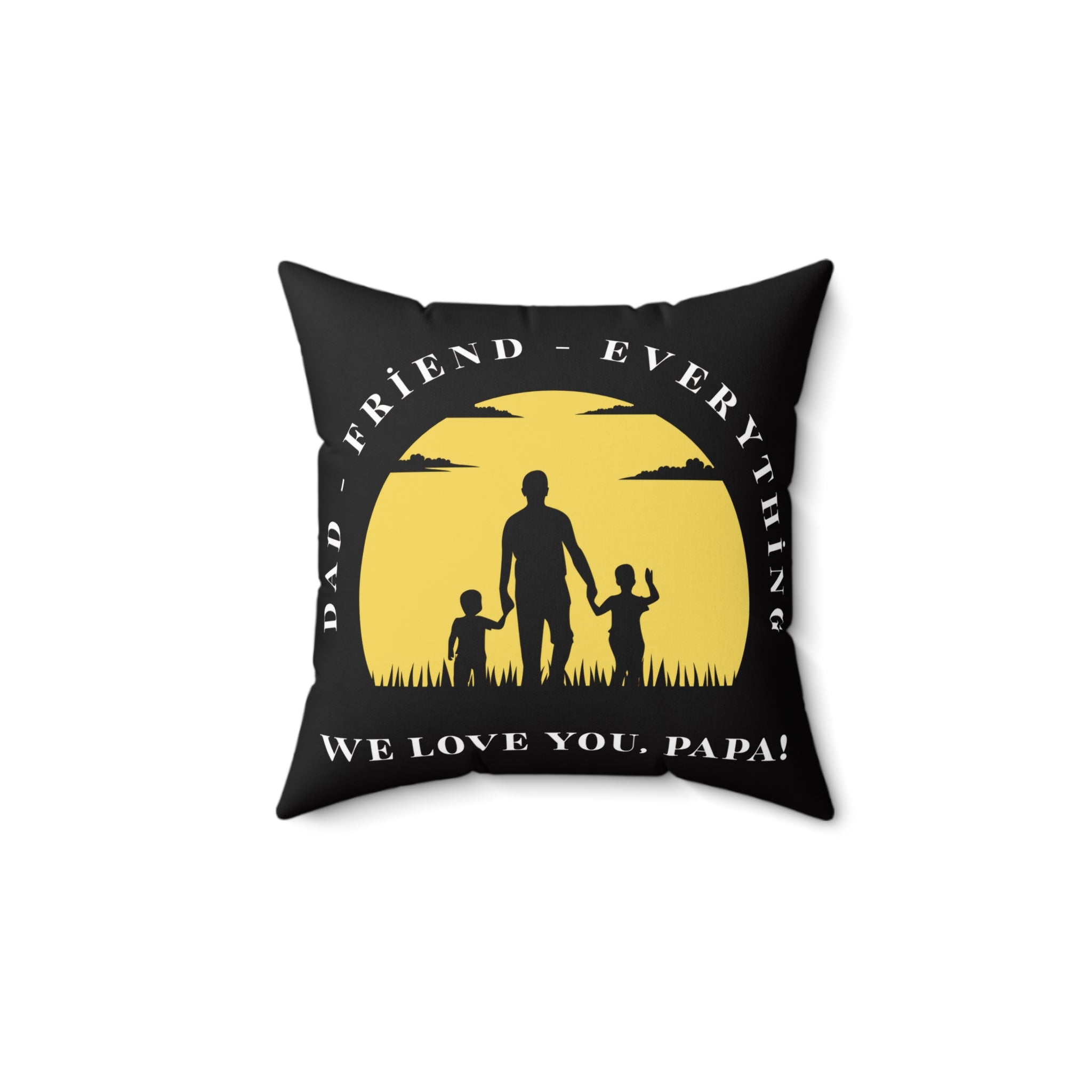 Papa Dad Pillow – "Dad, Friend, Everything" Silhouette Throw Pillow (We Love You, Papa)