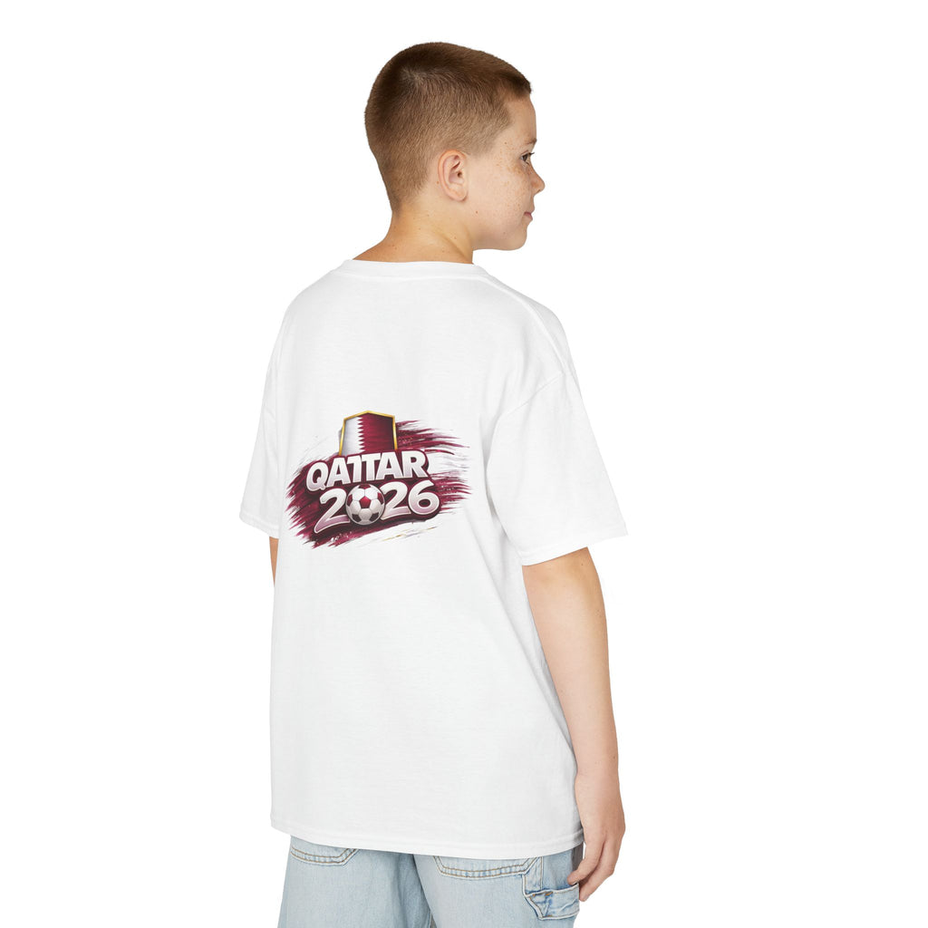 Qatar 2026 Kids T‑Shirt — Qatar Flag Soccer Cup Tee