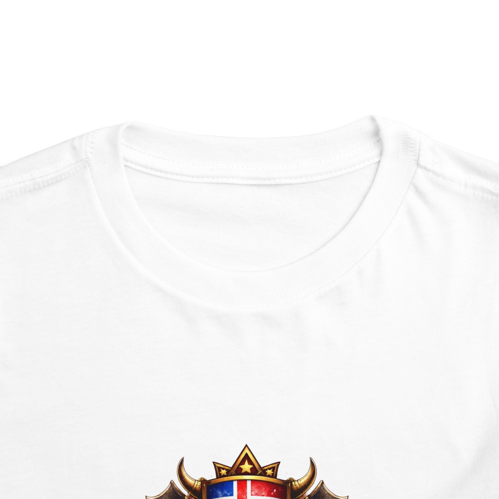 Norway 2026 Toddler Tee — Viking Shield & Football Design with Norwegian Flags