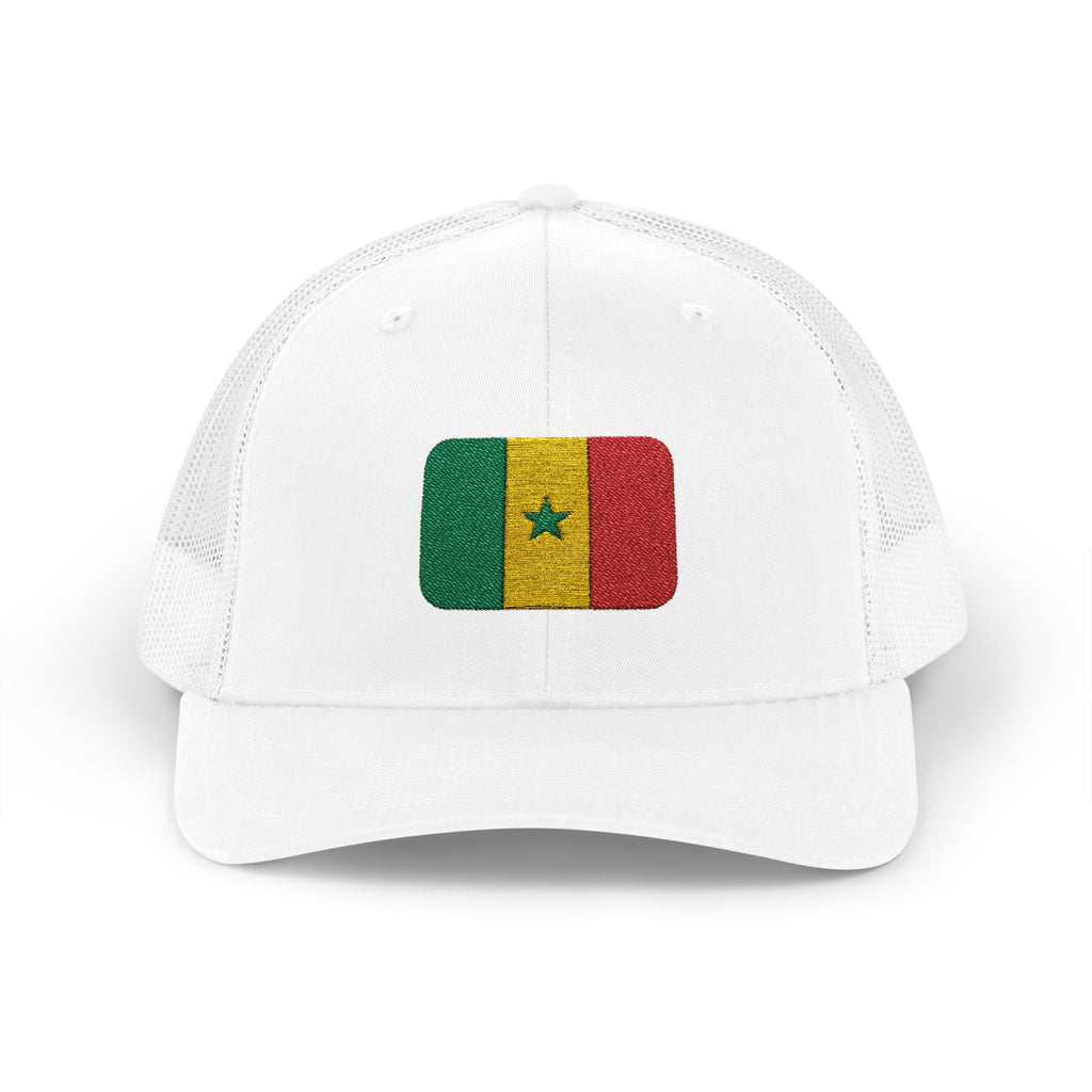 Senegal Flag Trucker Cap – Rustic Glitter Patch Snapback
