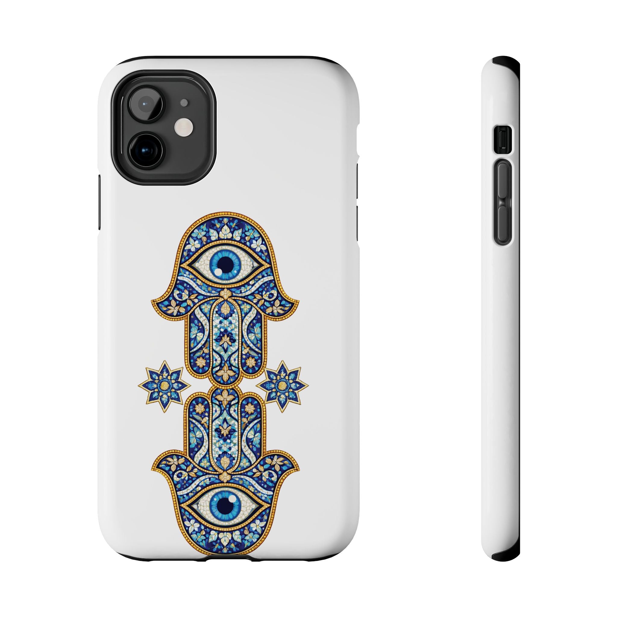 Hamsa Eye Tough Phone Case — Blue Mosaic Protective Phone Cover