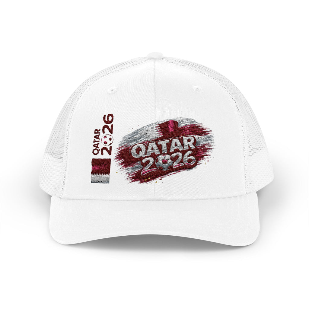 Qatar 2026 Trucker Cap – Vintage Flag Soccer Snapback