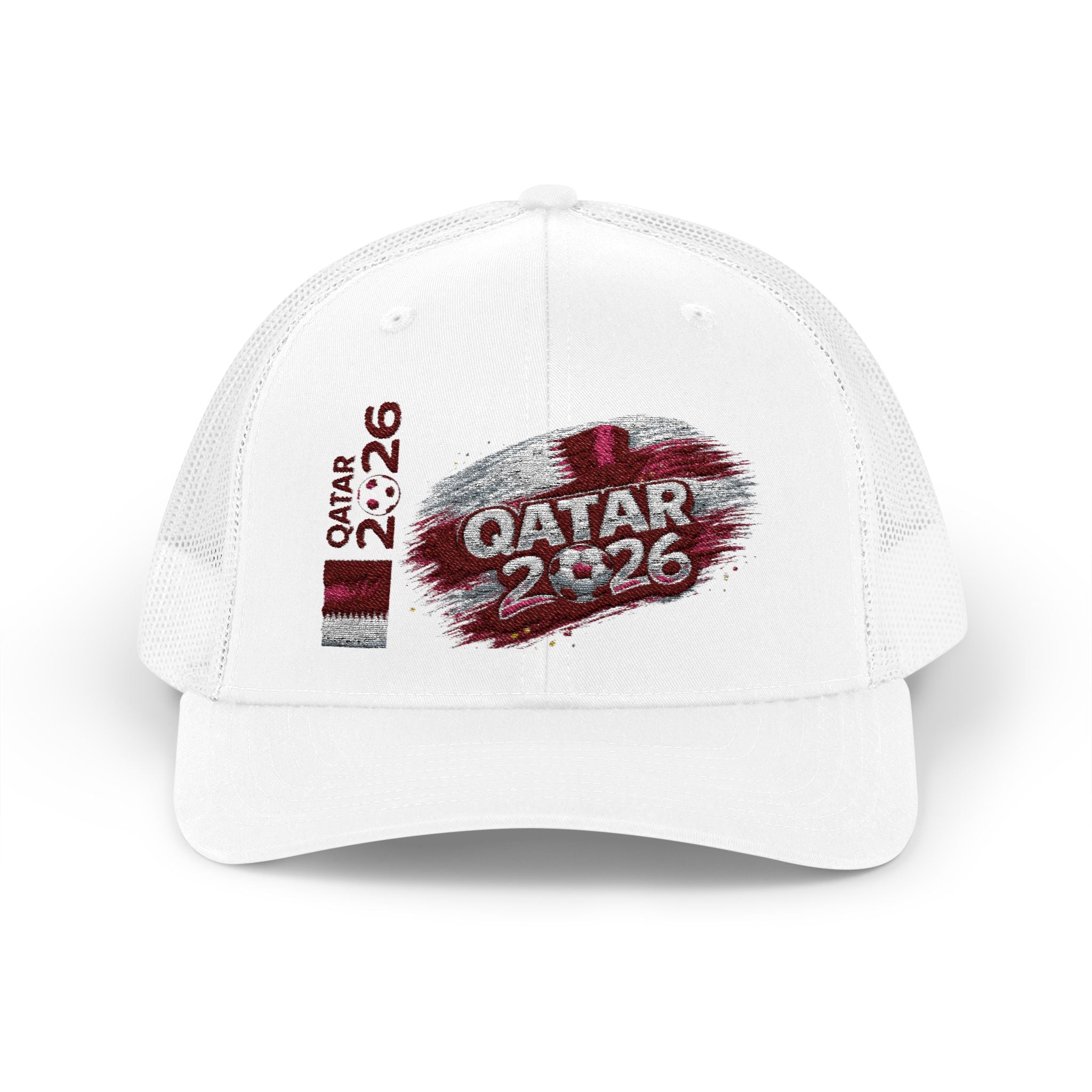 Qatar 2026 Trucker Cap – Vintage Flag Soccer Snapback
