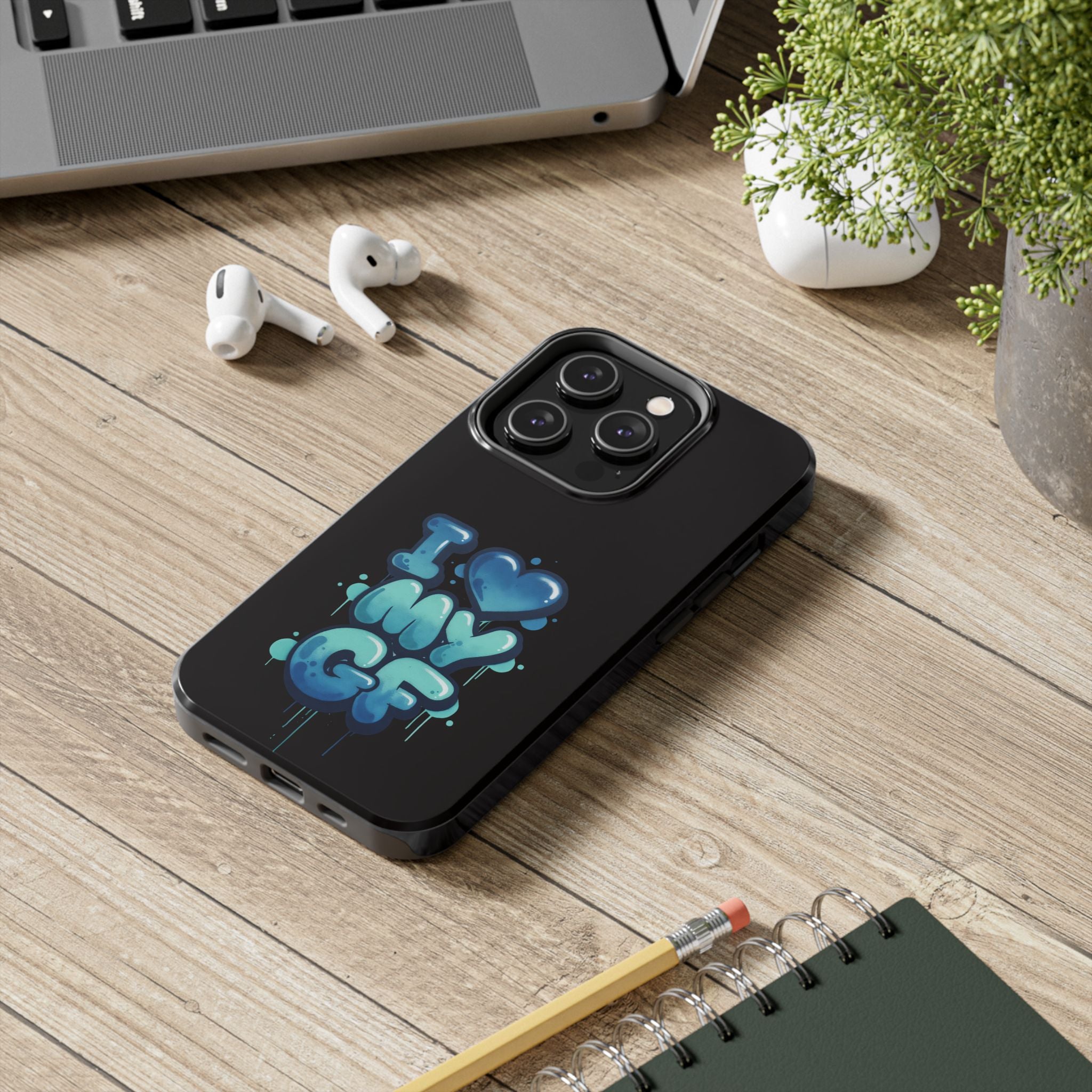I Love My GF Phone Case — Protective Glossy "I  My GF" Design