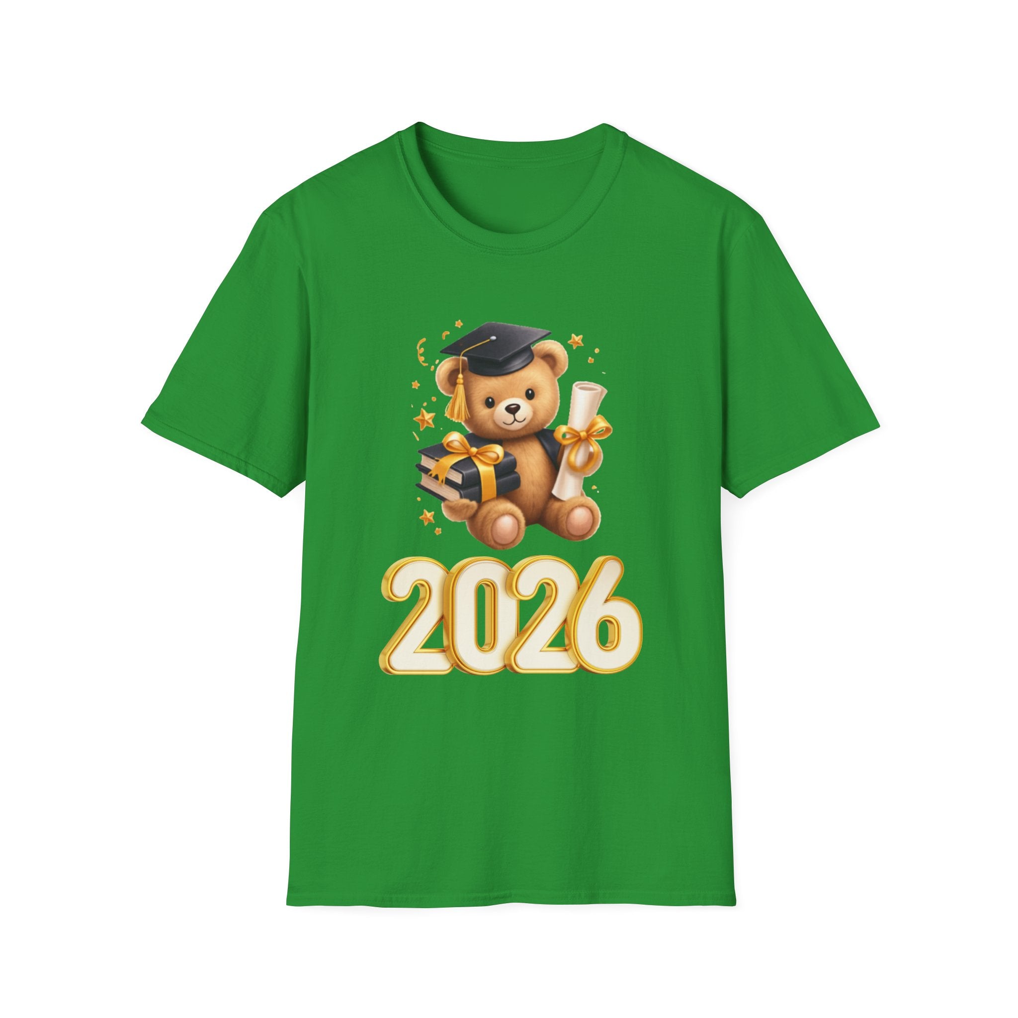 2026 Graduation Bear T-Shirt — Cute Teddy Grad Cap & Diploma Tee