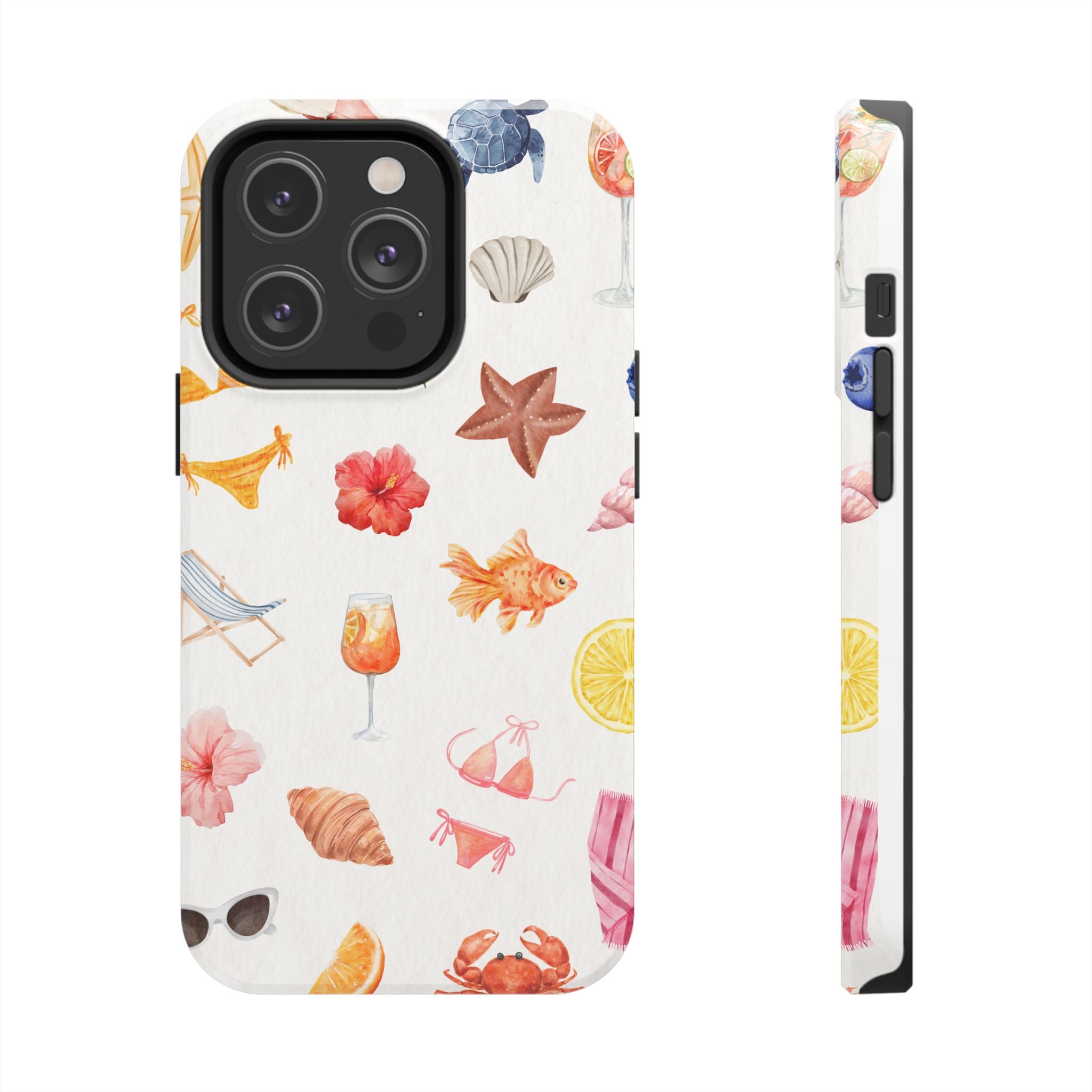 Summer Seashells Pattern Tough Phone Case — Beach Vacation Phone Cover
