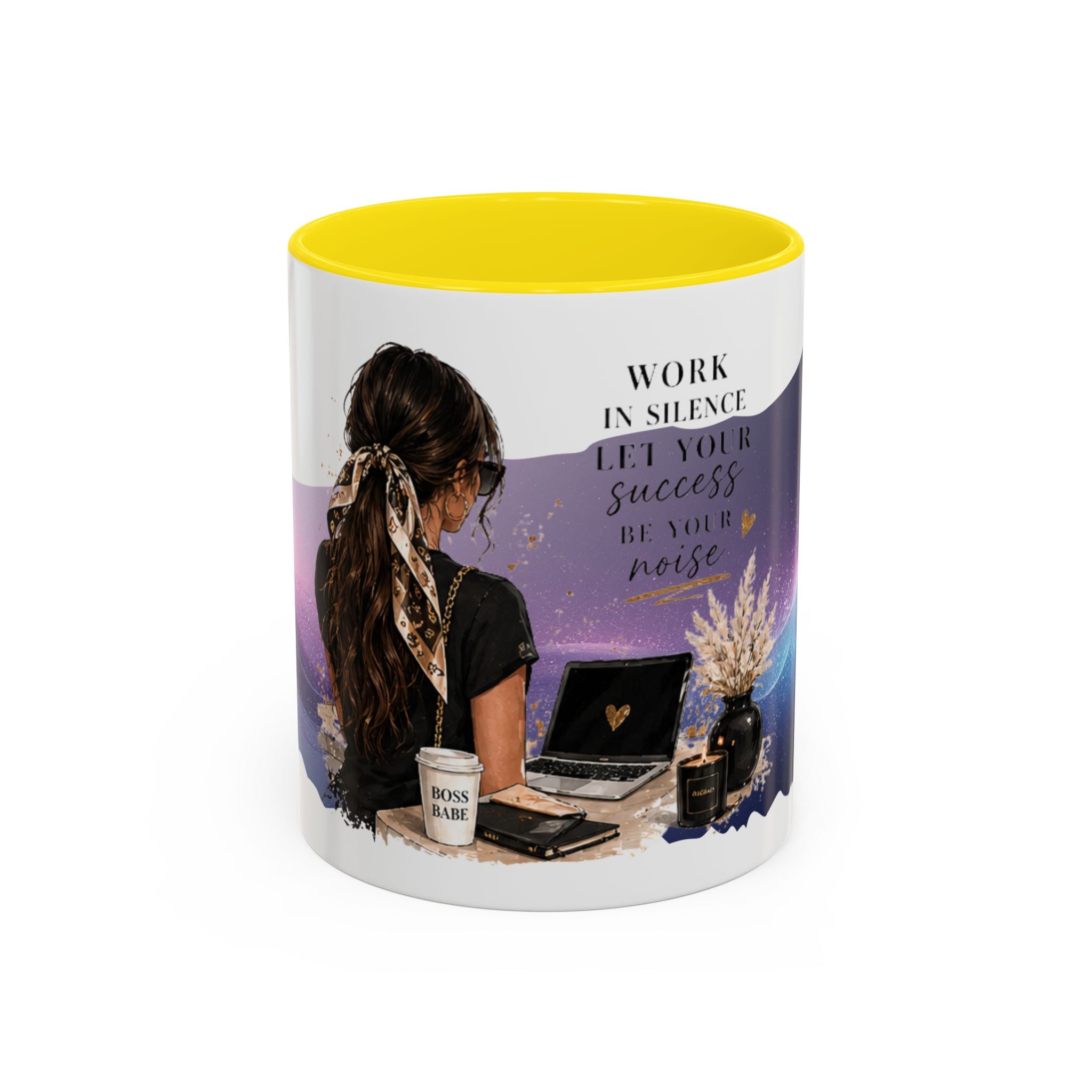 Motivational Office Coffee Mug — “Work in Silence, Let Your Success Be Your Noise”