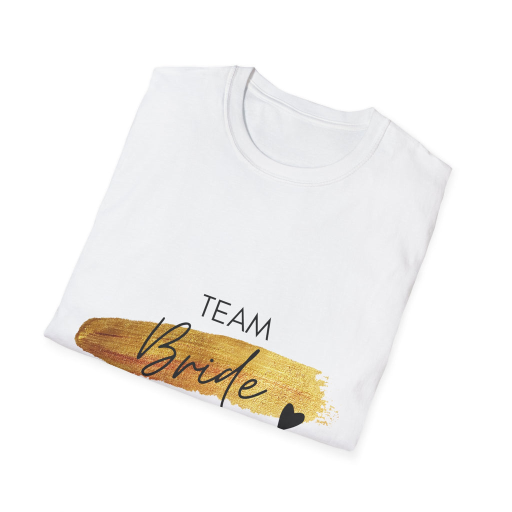 Team Bride T-Shirt – Gold Brushstroke Bachelorette Tee