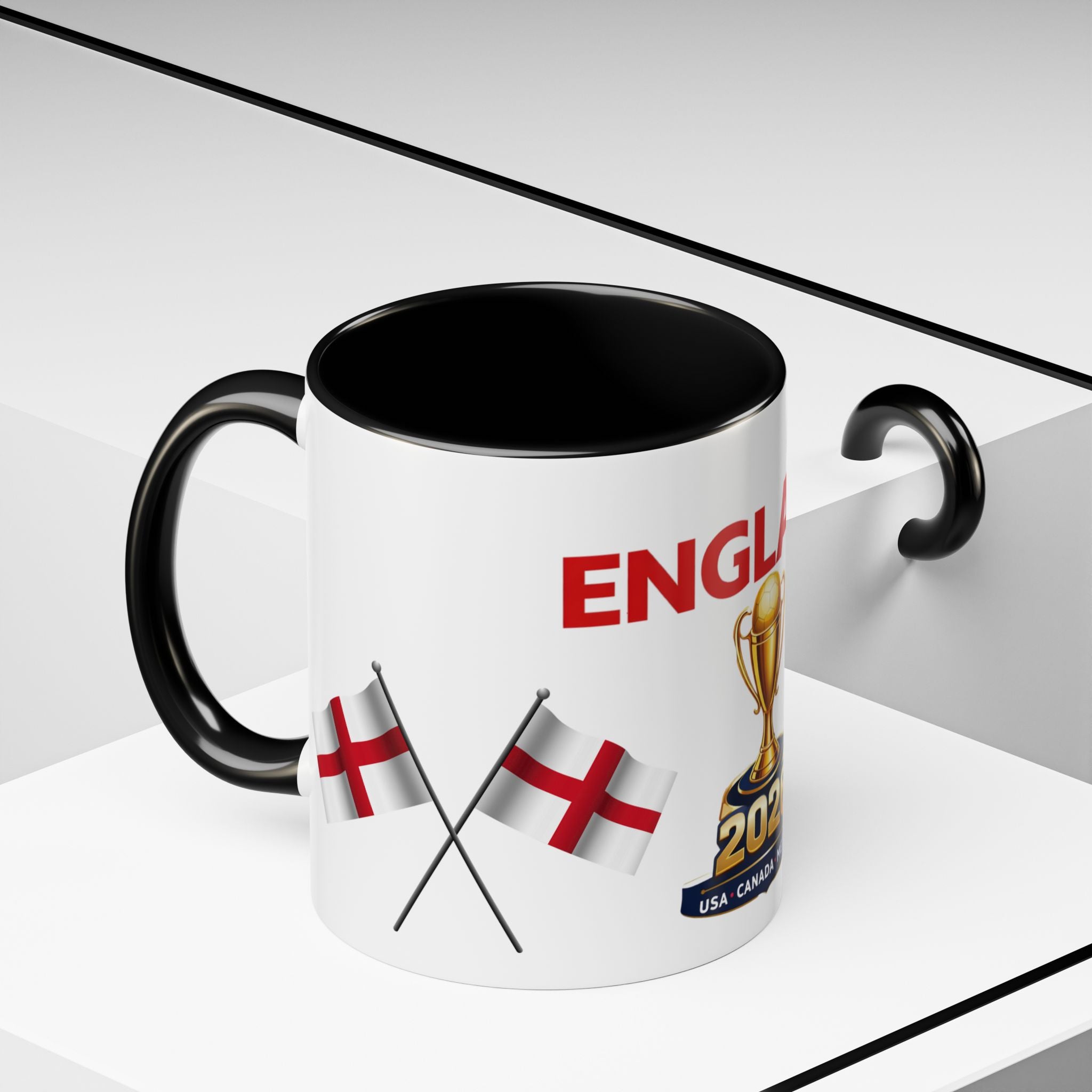 England 2026 Soccer Trophy Accent Coffee Mug — Cup Fan Gift (11/15oz)