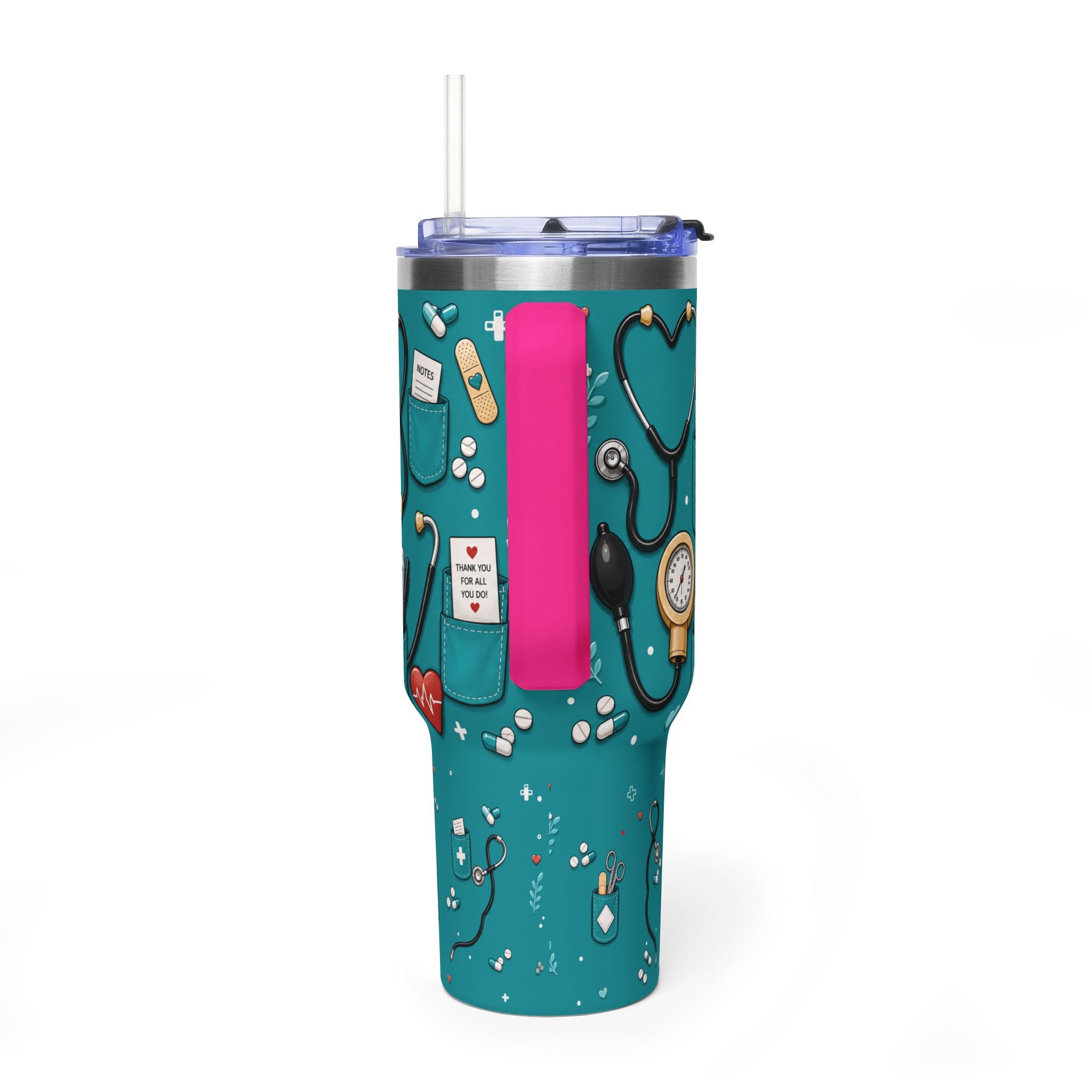 Nurse Nutrition 40oz Vacuum Tumbler – Medical Tools Pattern Insulated Travel Mug