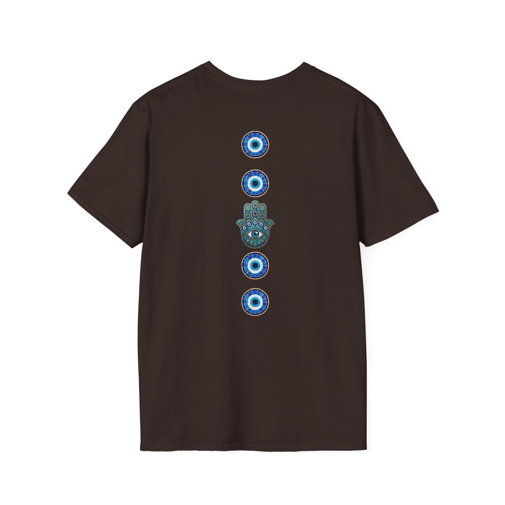 Hamsa Hand Tee with Evil Eye Print — Protective Symbol T-Shirt