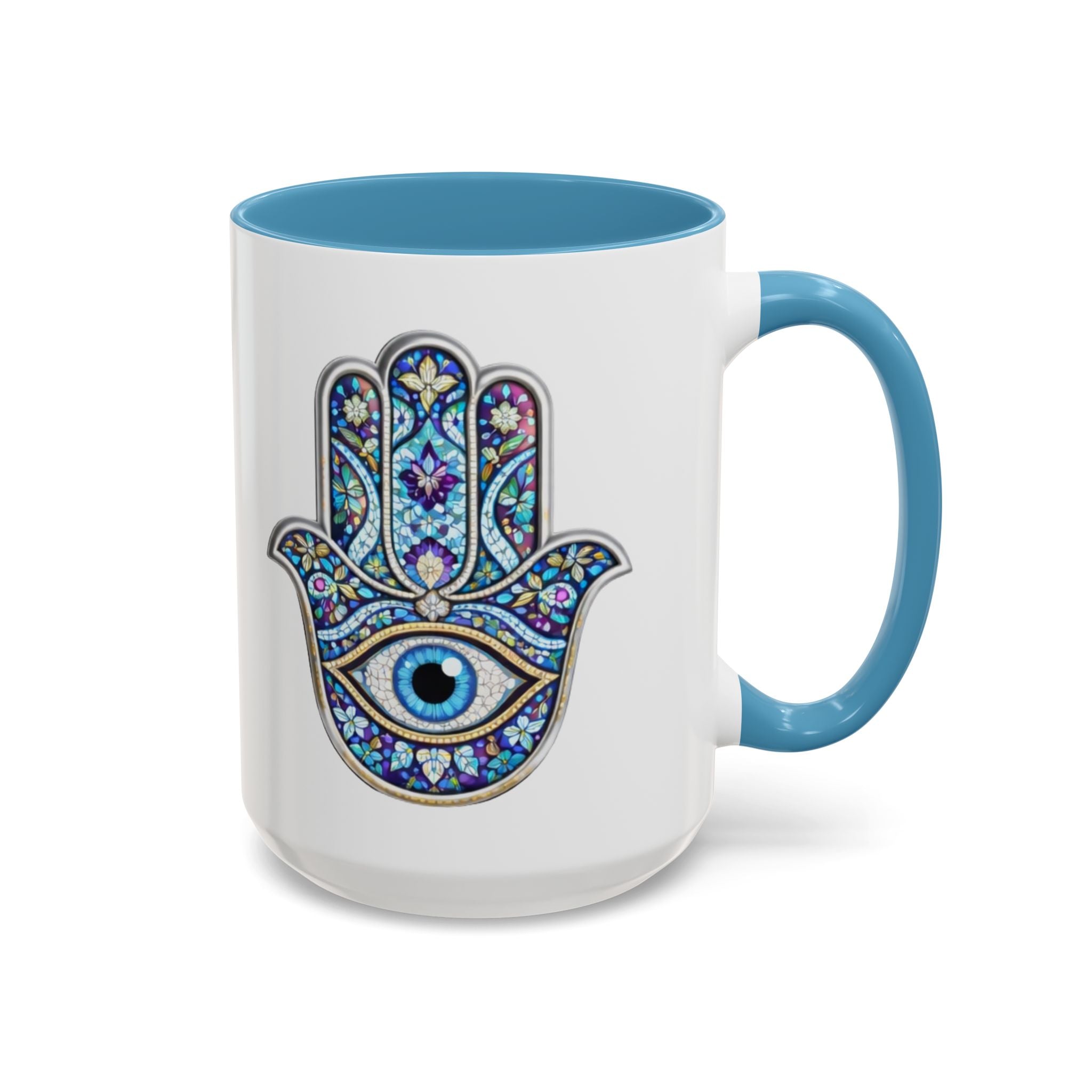 Hamsa Eye Accent Coffee Mug