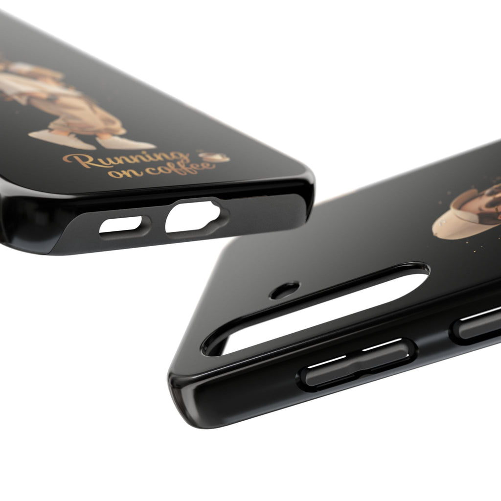 Phone Case — 'Running on Coffee' Cute Coffee Girl Protective Case