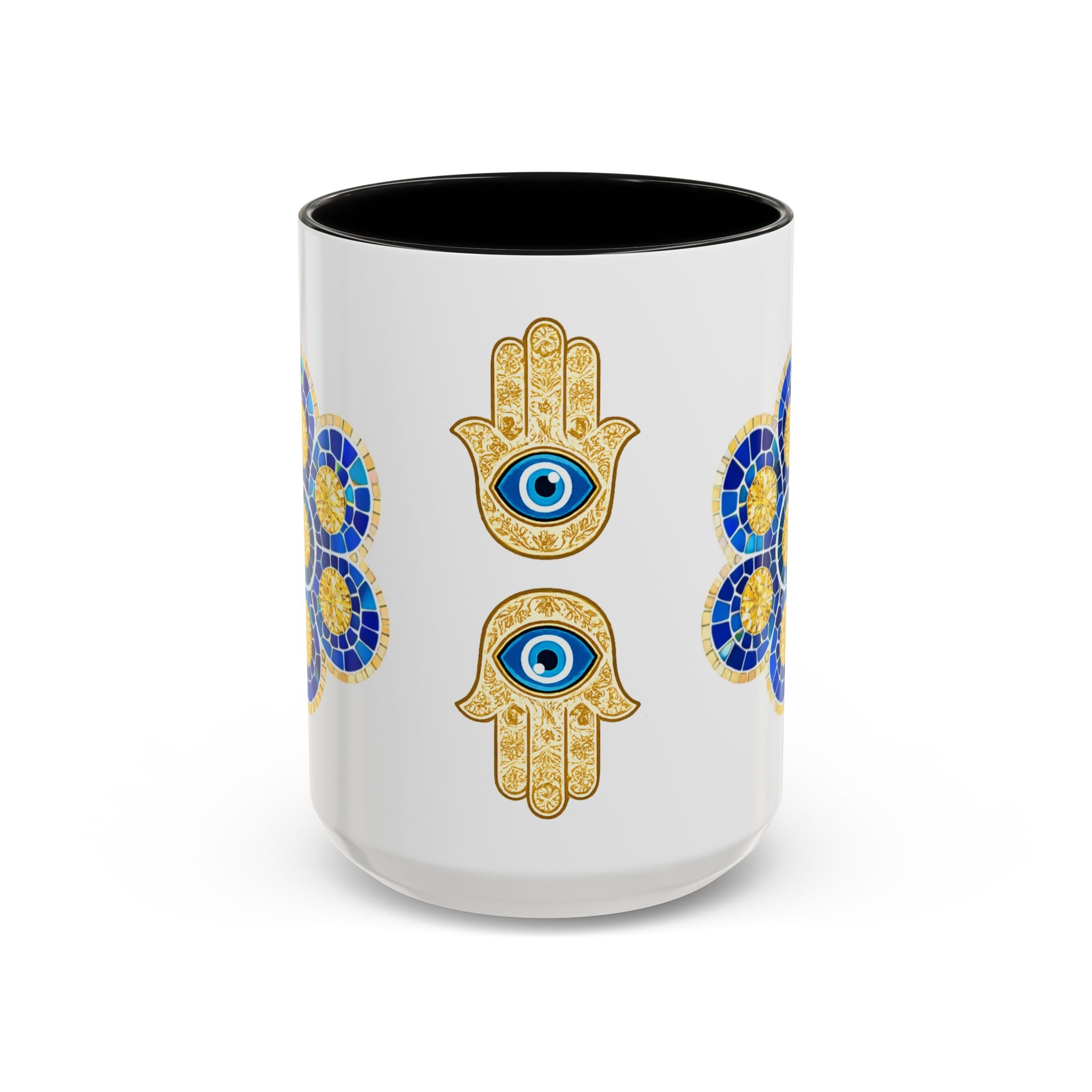 Evil Eye Hamsa Accent Coffee Mug