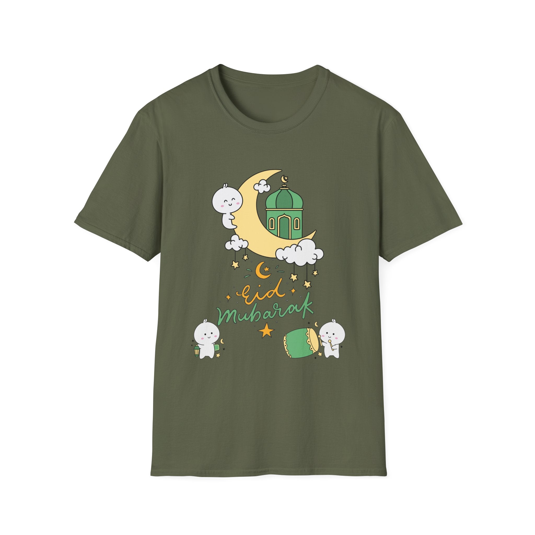 Eid Mubarak T-Shirt — Cute Mosque Moon & Lantern Ramadan Tee