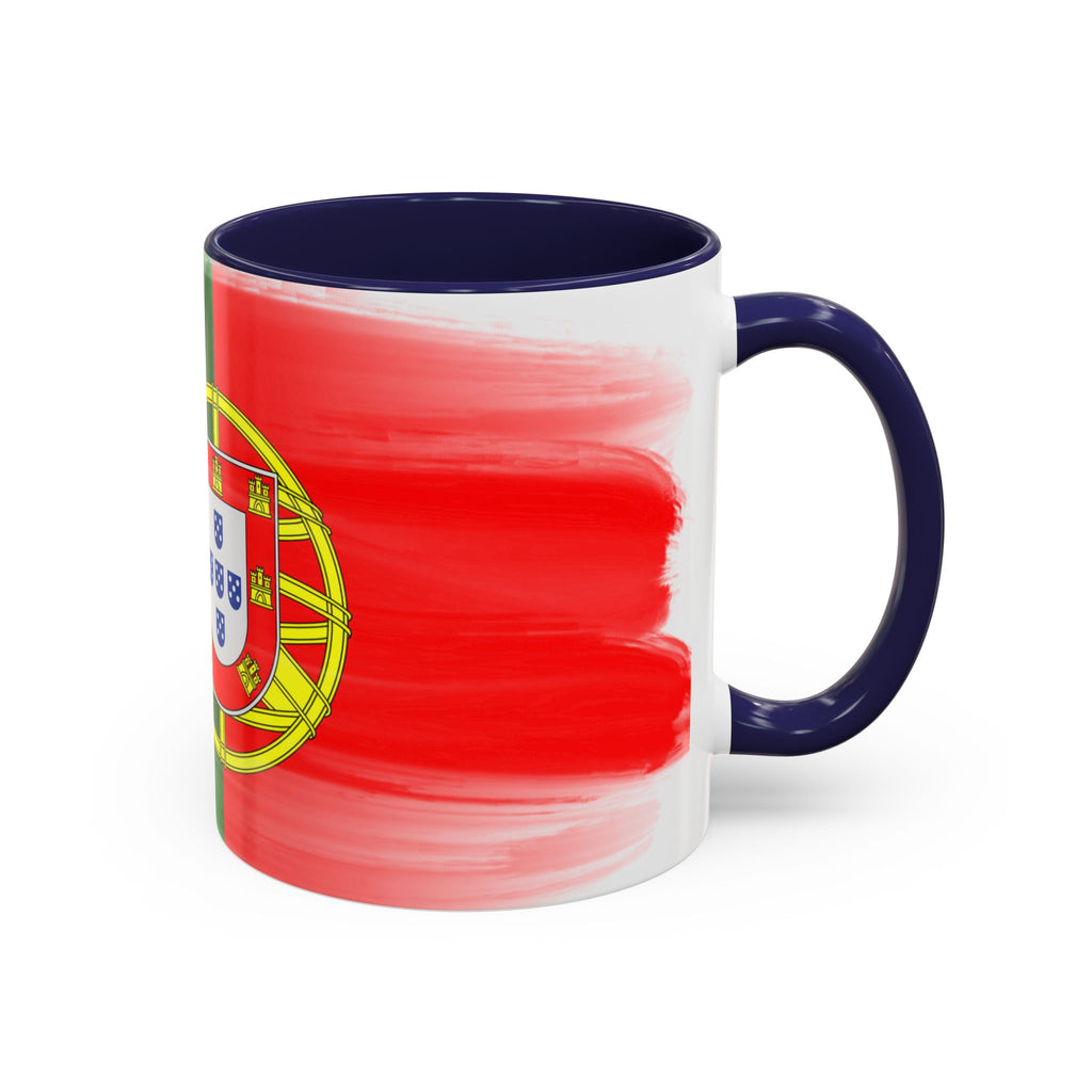 Portugal Flag Accent Coffee Mug — Painted Portuguese Crest Design (11/15oz)