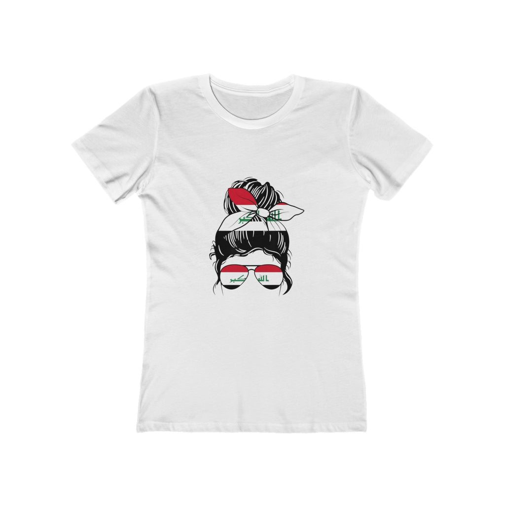 Women’s Graphic Tee — Messy Bun with Sunglasses & Bandana