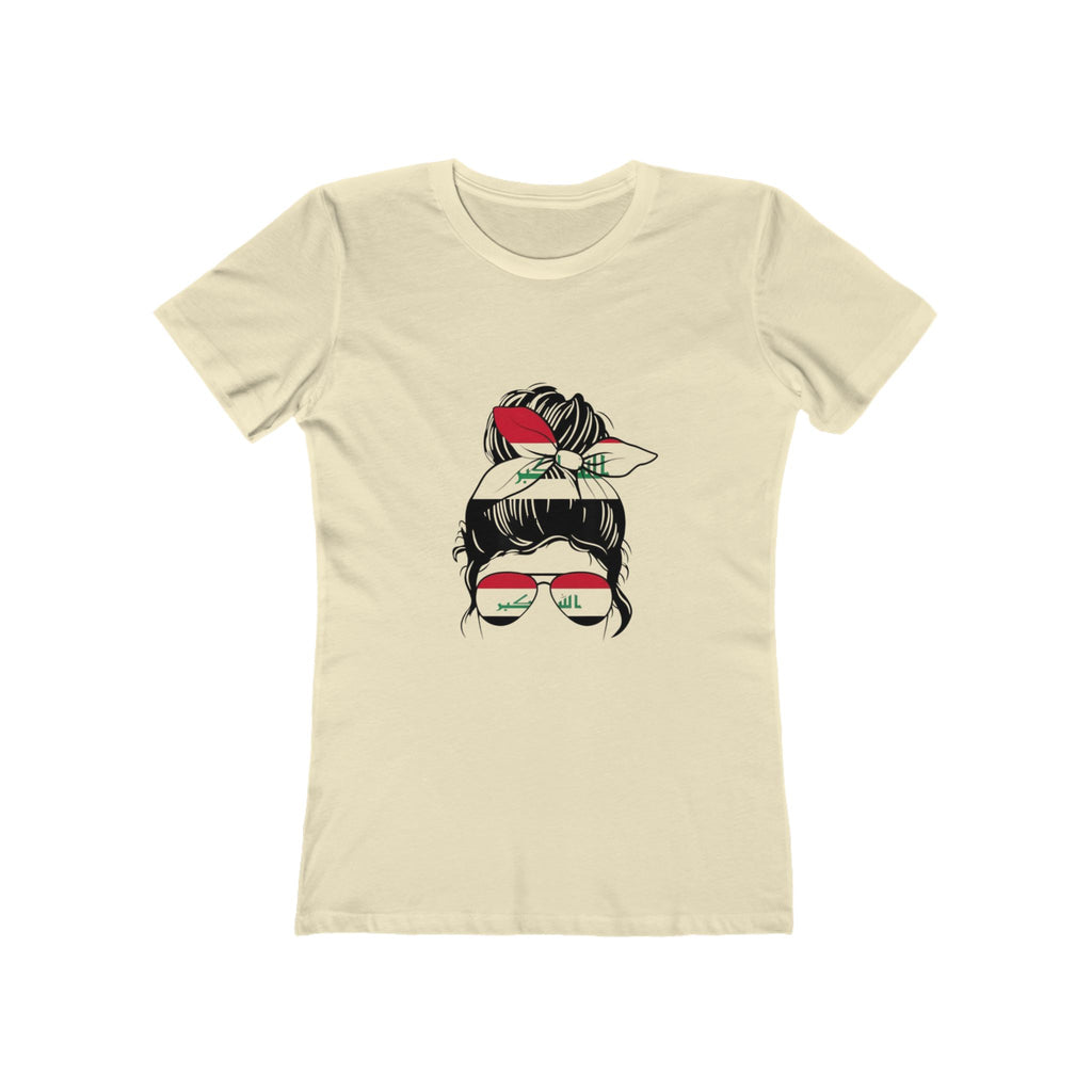 Women’s Graphic Tee — Messy Bun with Sunglasses & Bandana