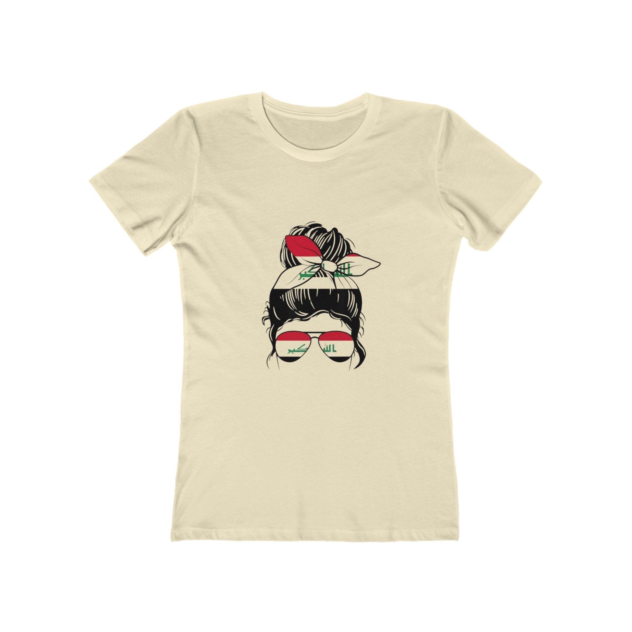 Women’s Graphic Tee — Messy Bun with Sunglasses & Bandana