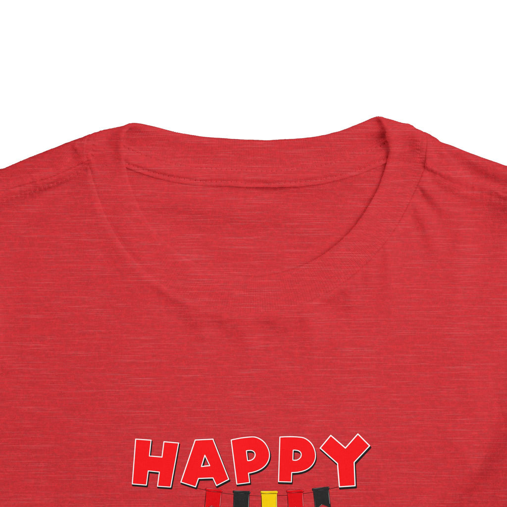 Toddler Tee — 'Happy Birthday' Balloon Party Shirt (Mickey-Style Colors)
