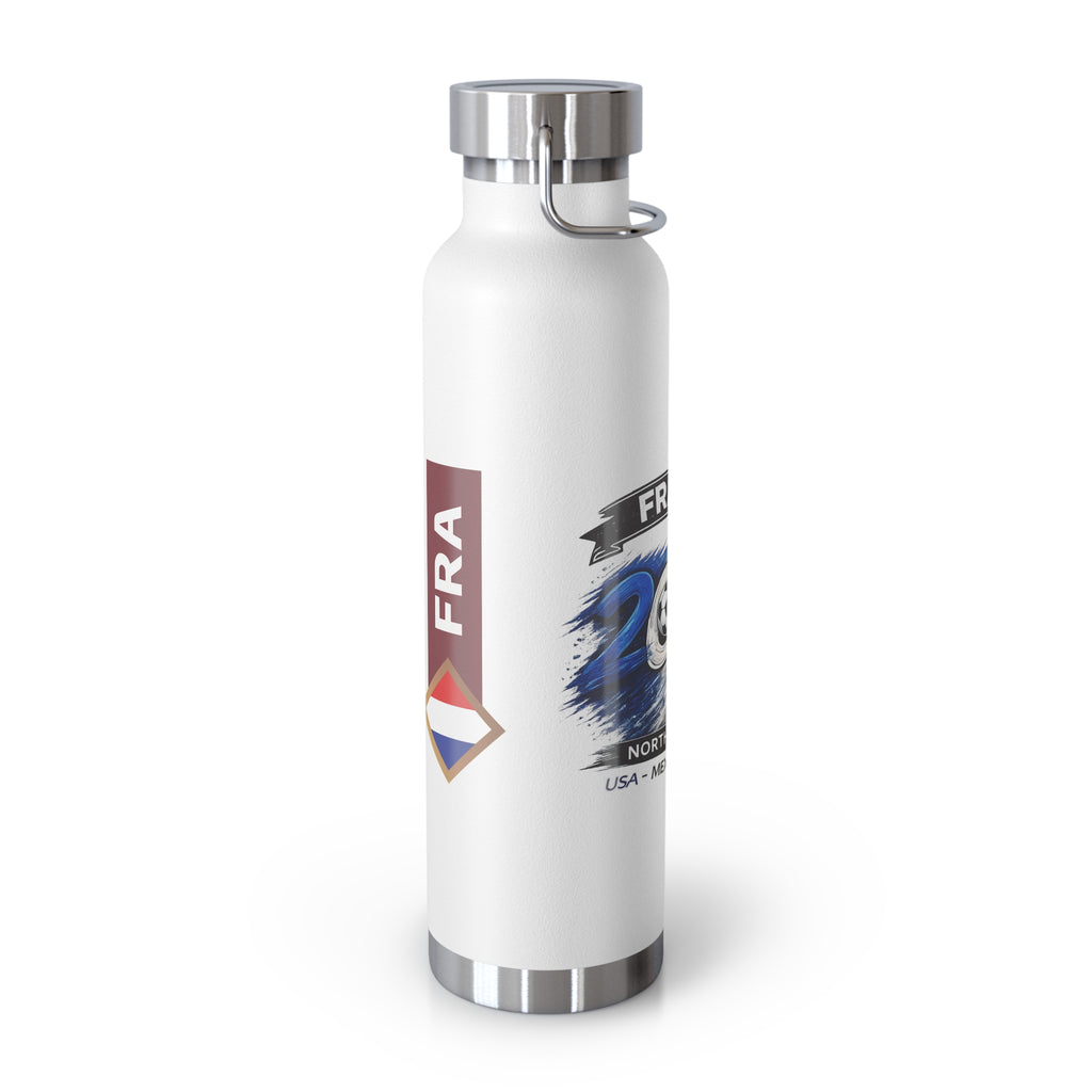 France 2026 Soccer Water Bottle — 22oz Insulated Stadium Bottle