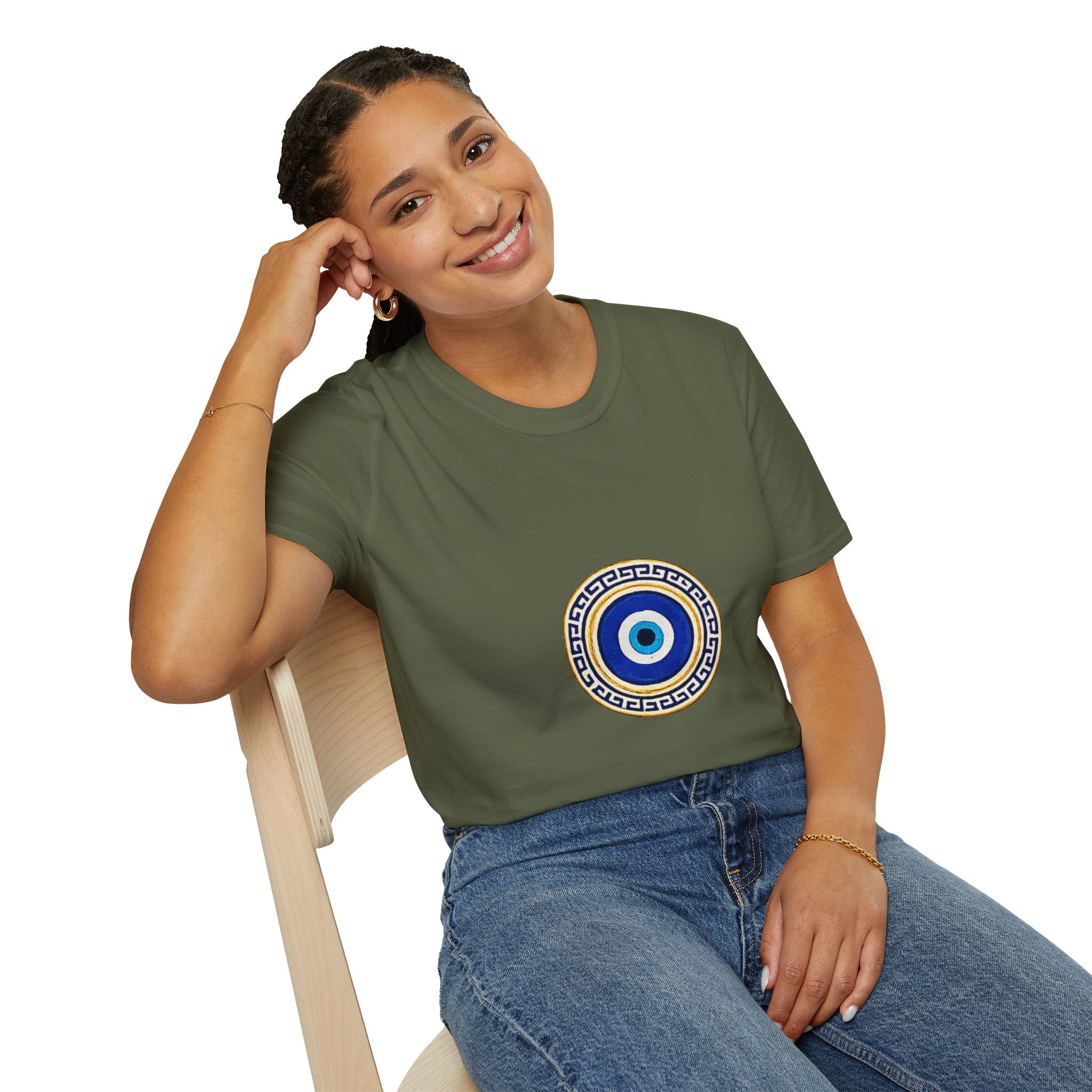Evil Eye Crescent Lantern T‑Shirt — Protective Nazar Tee with Moon Lantern Design