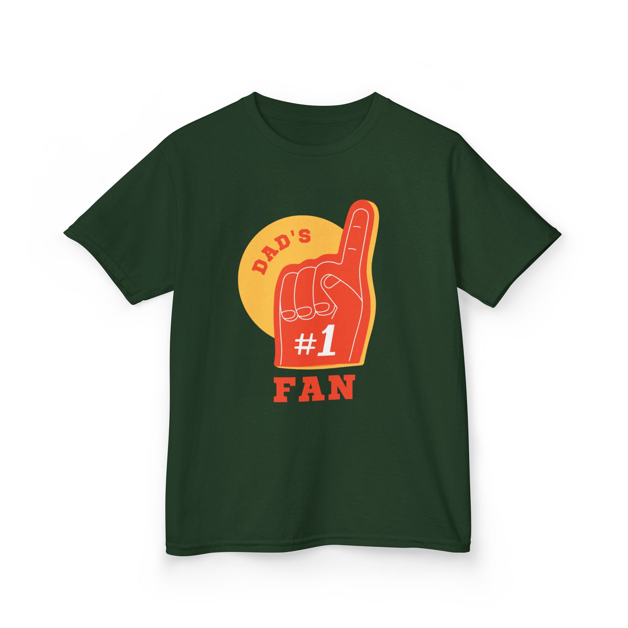 Kids Tee — "Dad's #1 Fan" Foam Finger Graphic