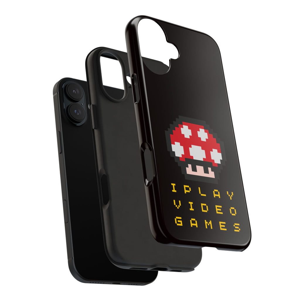 I Play Video Games Pixel Mushroom Phone Case — Tough Protective Gamer Case