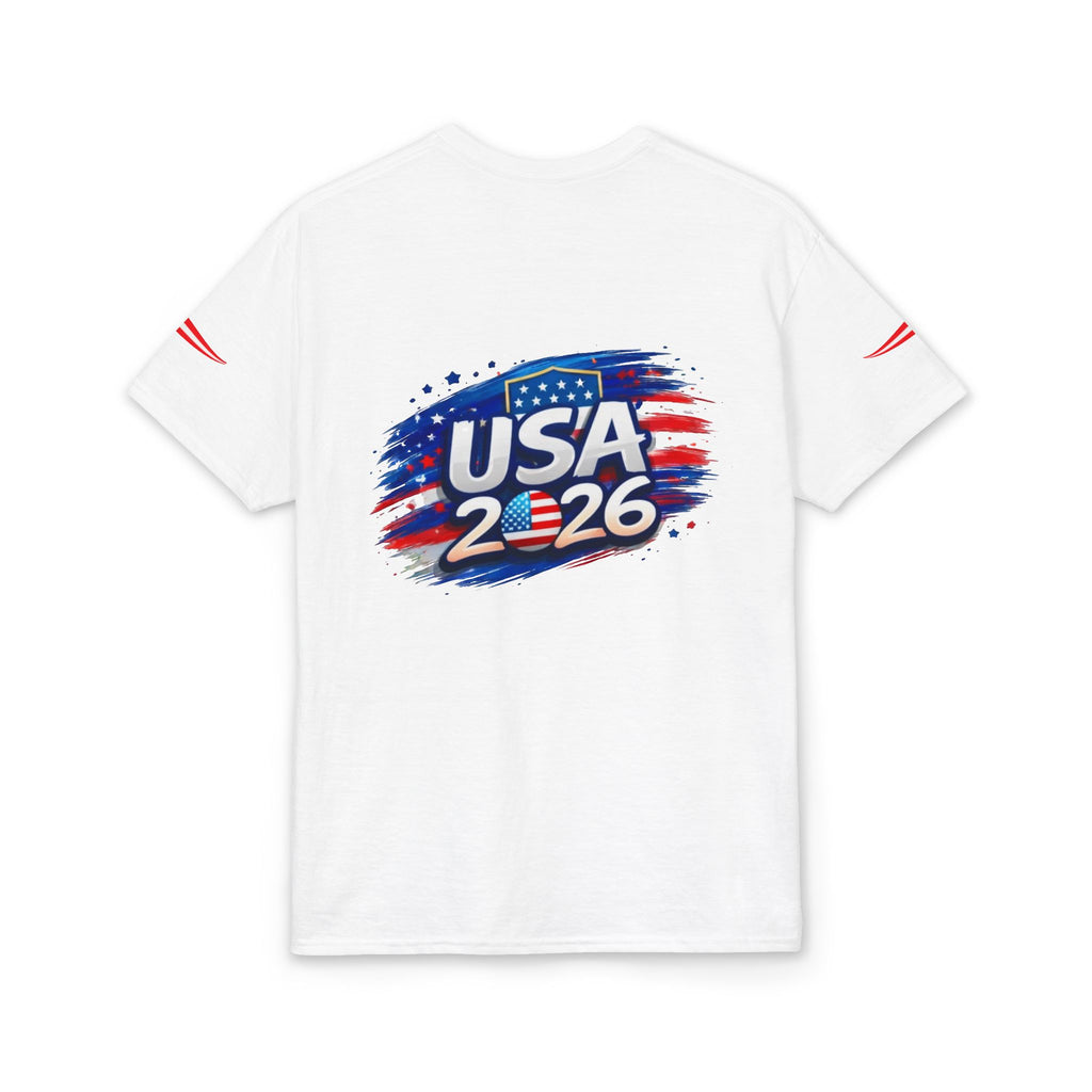 USA 2026 Patriotic T-Shirt — American Flag Shield Design