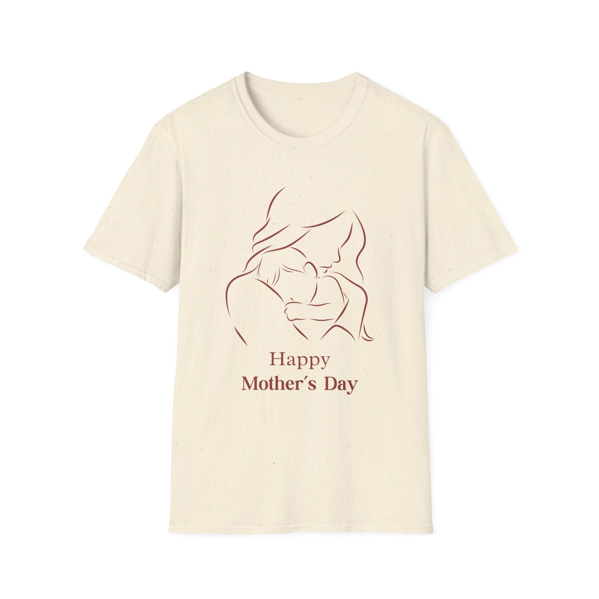Mother's Day T-Shirt — Minimal Mom and Baby Line Art with "Happy Mother's Day"
