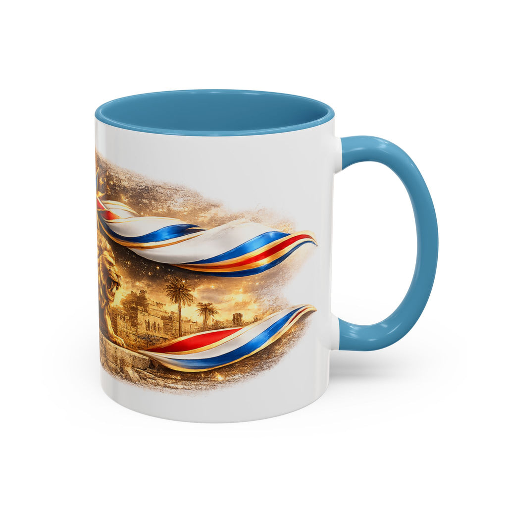 Golden Lion Emblem Accent Coffee Mug (11oz)