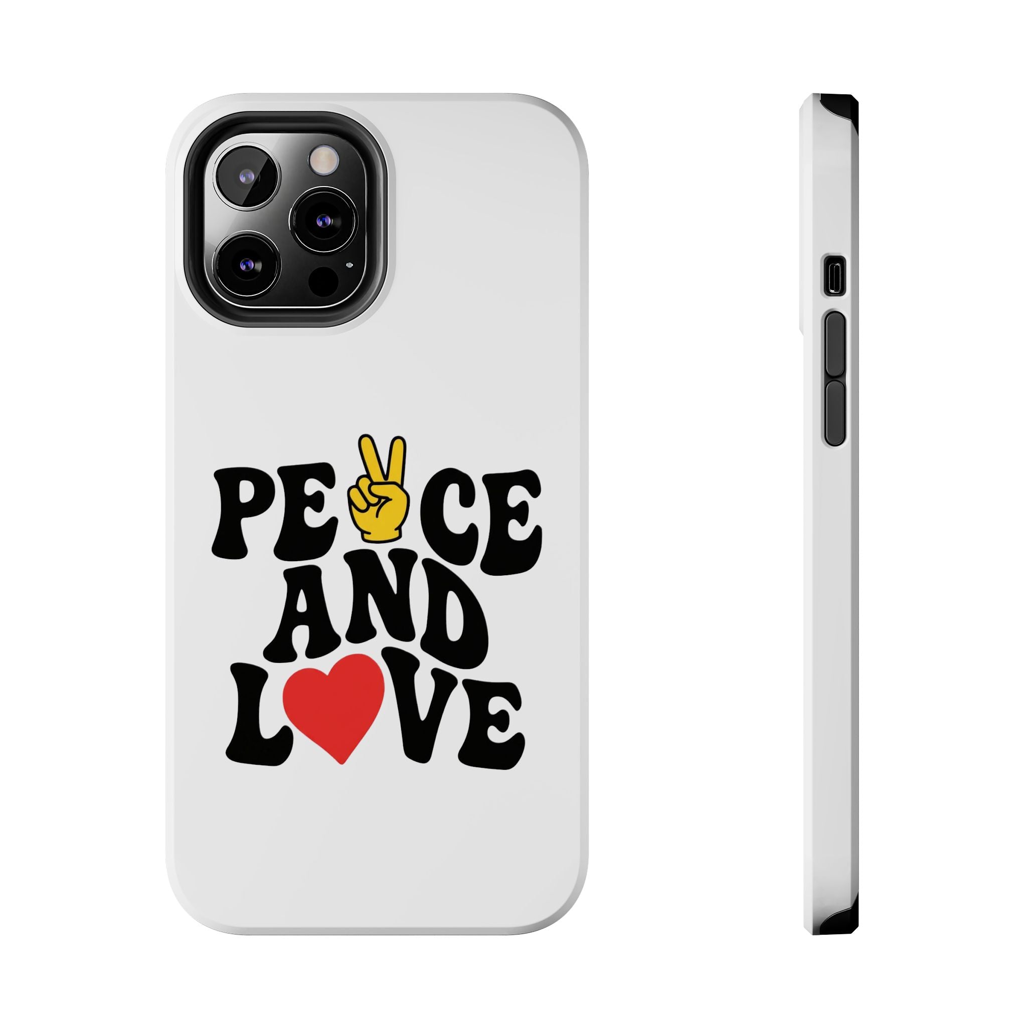 Peace and Love Tough Phone Case — Retro Peace Sign & Heart Protective Cover