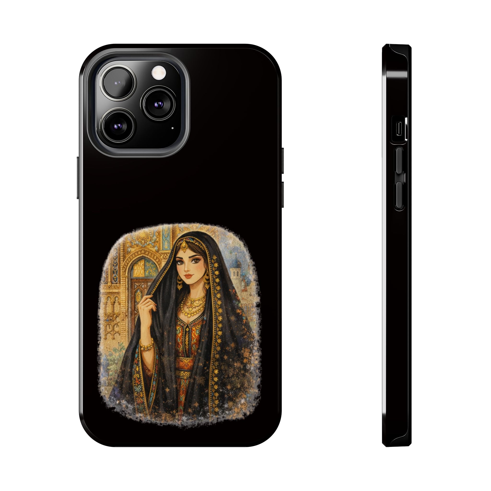 Elegant Persian Princess Tough Phone Case – Vintage Middle Eastern Art iPhone Cover